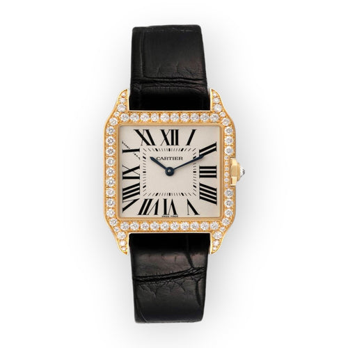Cartier Santos Dumont Yellow Gold WH100351 Silver Dial Women's Watch