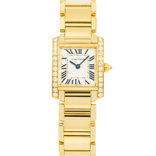 Cartier Tank Francaise WE1001R8 Diamond 18k Yellow Gold Ladies Watch