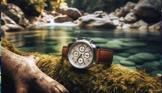 Luxury vacation essentials including a travel-ready watch and stylish accessories for globetrotters