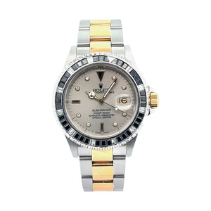 Rolex Submariner Date 2-Tone Steel & Gold 16613 Custom Gray Diamond Dial & Diamo
