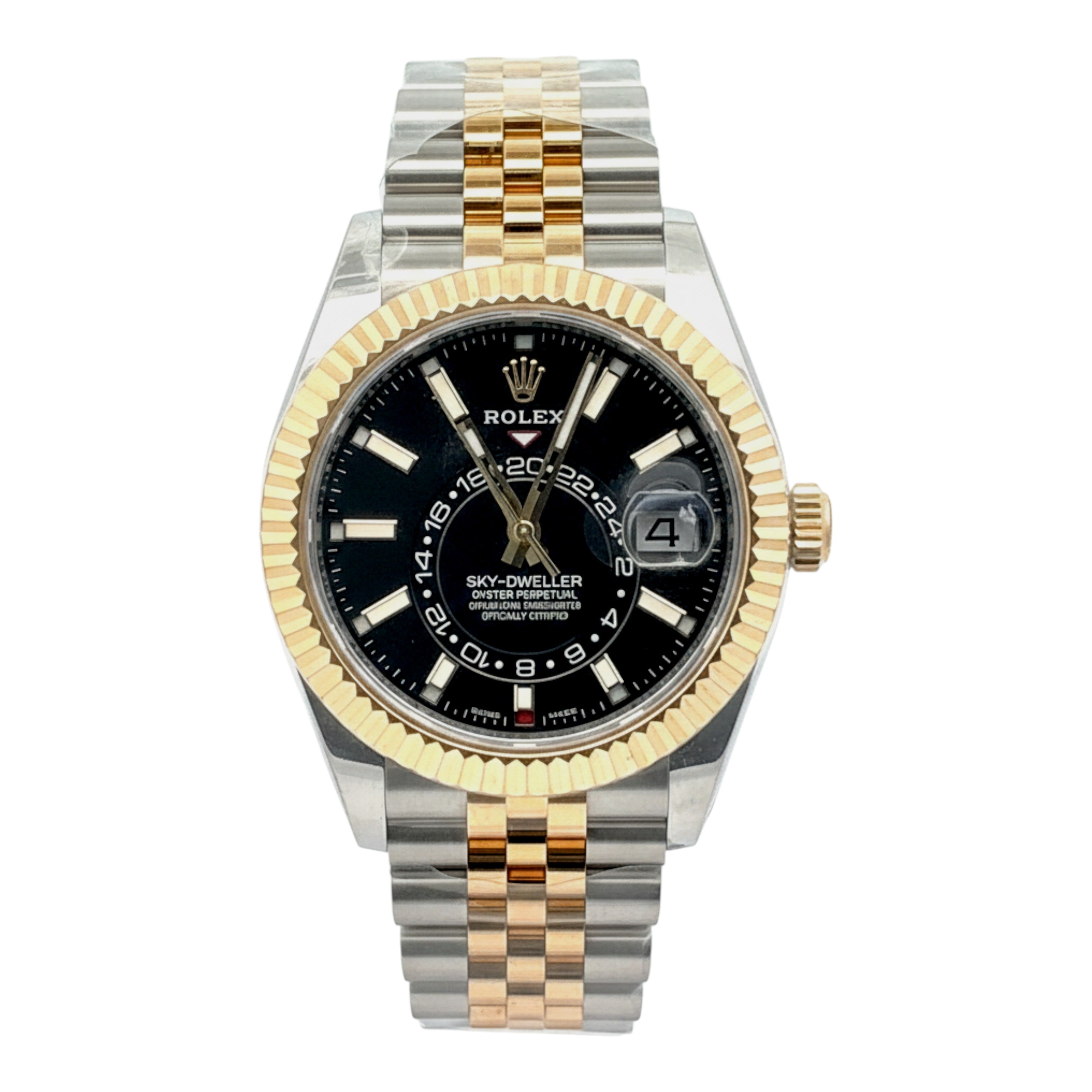 Rolex 42mm Sky-Dweller Two-Tone Yellow Gold Black Dial Jubilee 326933- 2022 Card
