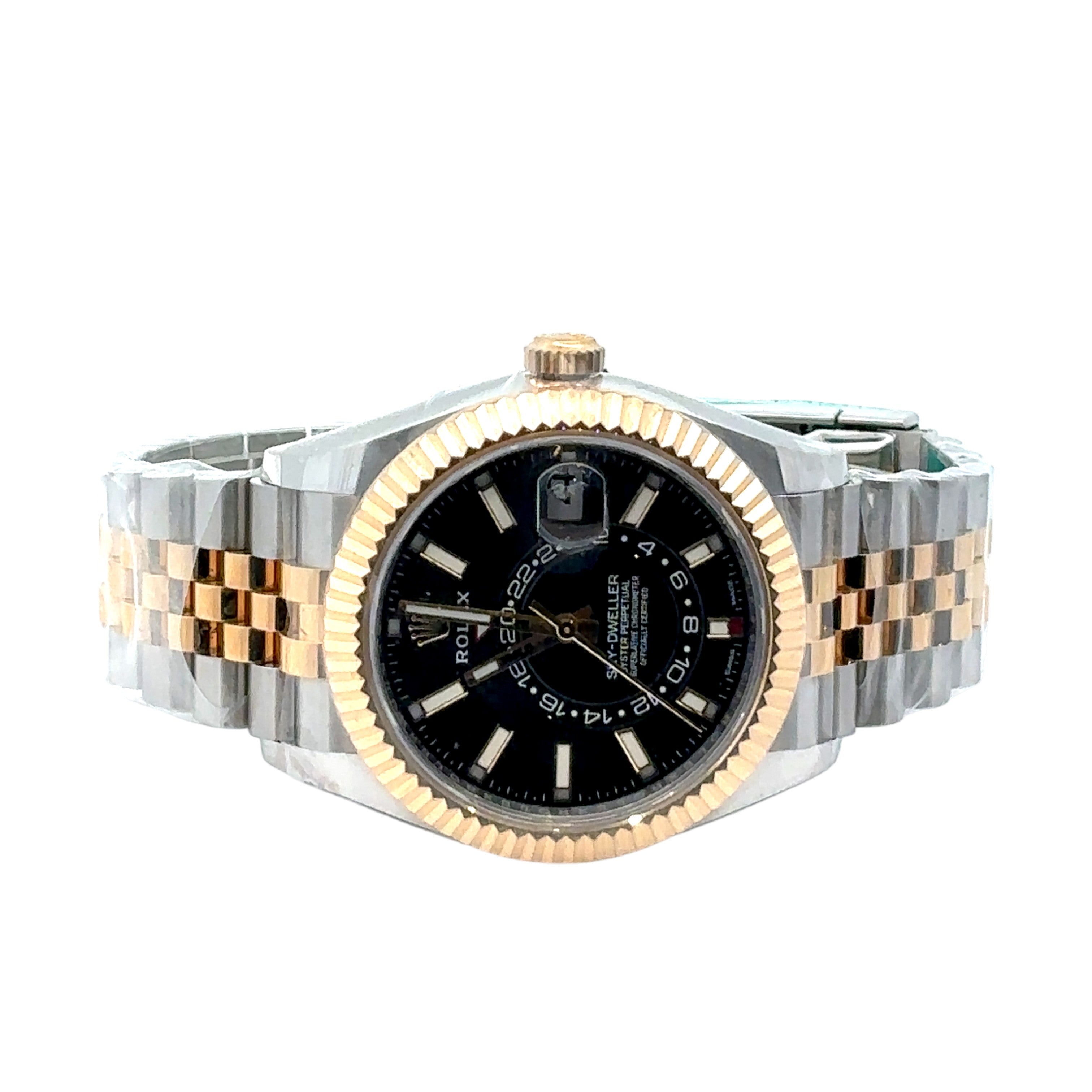 Rolex 42mm Sky-Dweller Two-Tone Yellow Gold Black Dial Jubilee 326933- 2022 Card