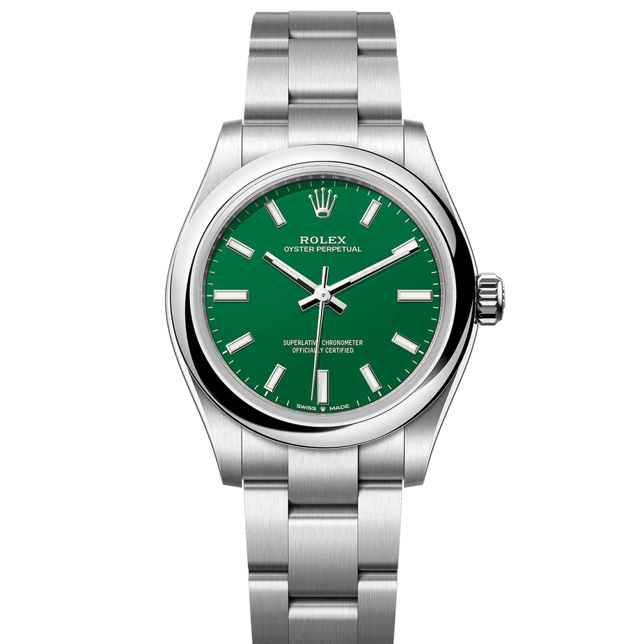 Rolex 31mm Oyster Perpetual Green Dial Oyster Smooth 277200 - 2024 Card