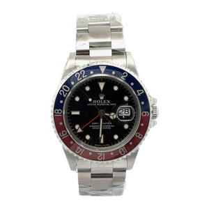 Rolex GMT-Master Steel Pepsi 40mm Blue & Red Bezel Black Dial Automatic Watch 16