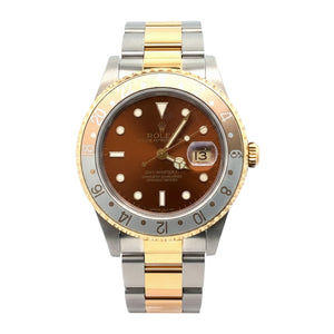 Rolex GMT-Master II  40mm Root beer 16713 Brown Dial TT 18kt Oyster Band