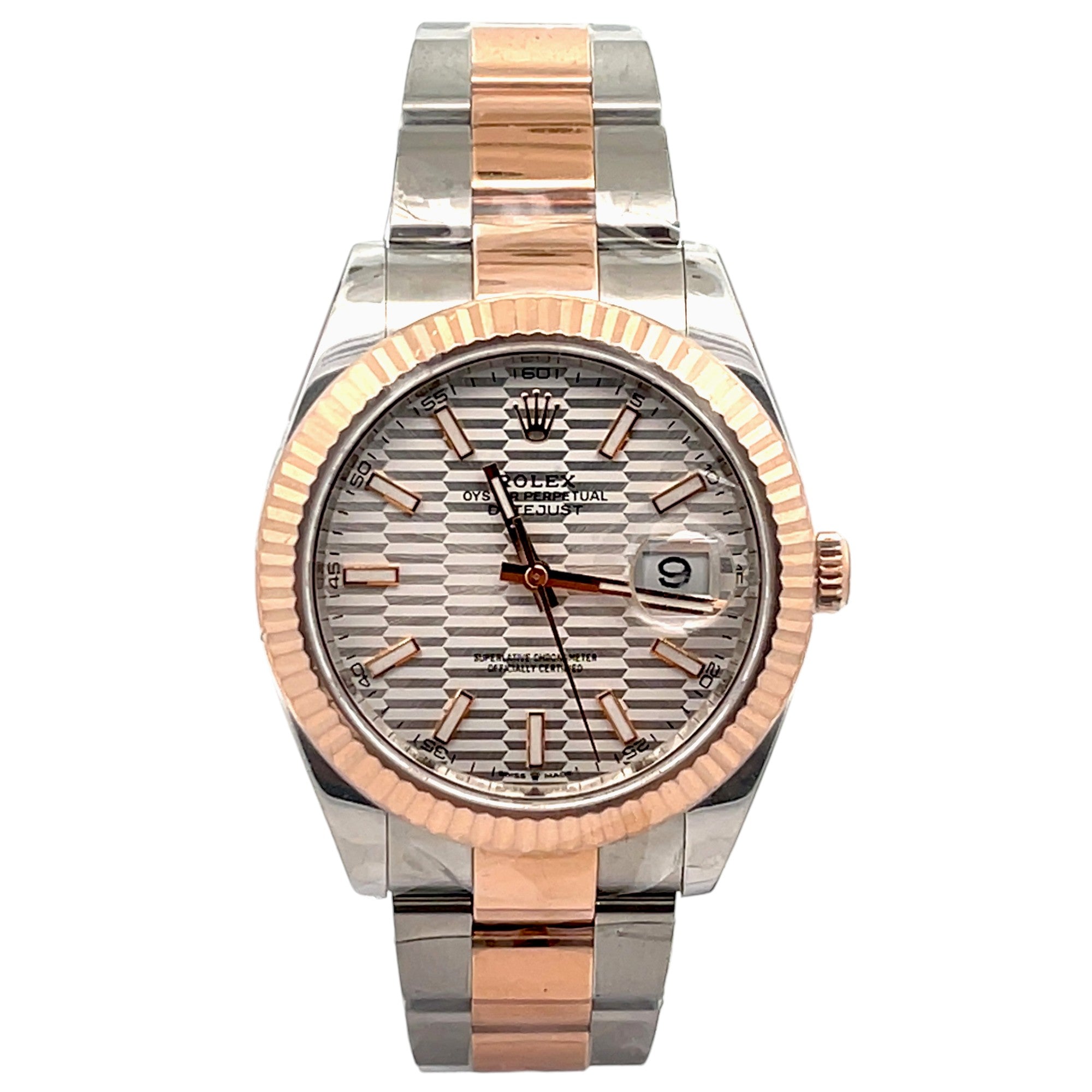 Rolex 41mm Datejust TTRG  Silver Motif Dial Fluted Oyster - 2022 Card