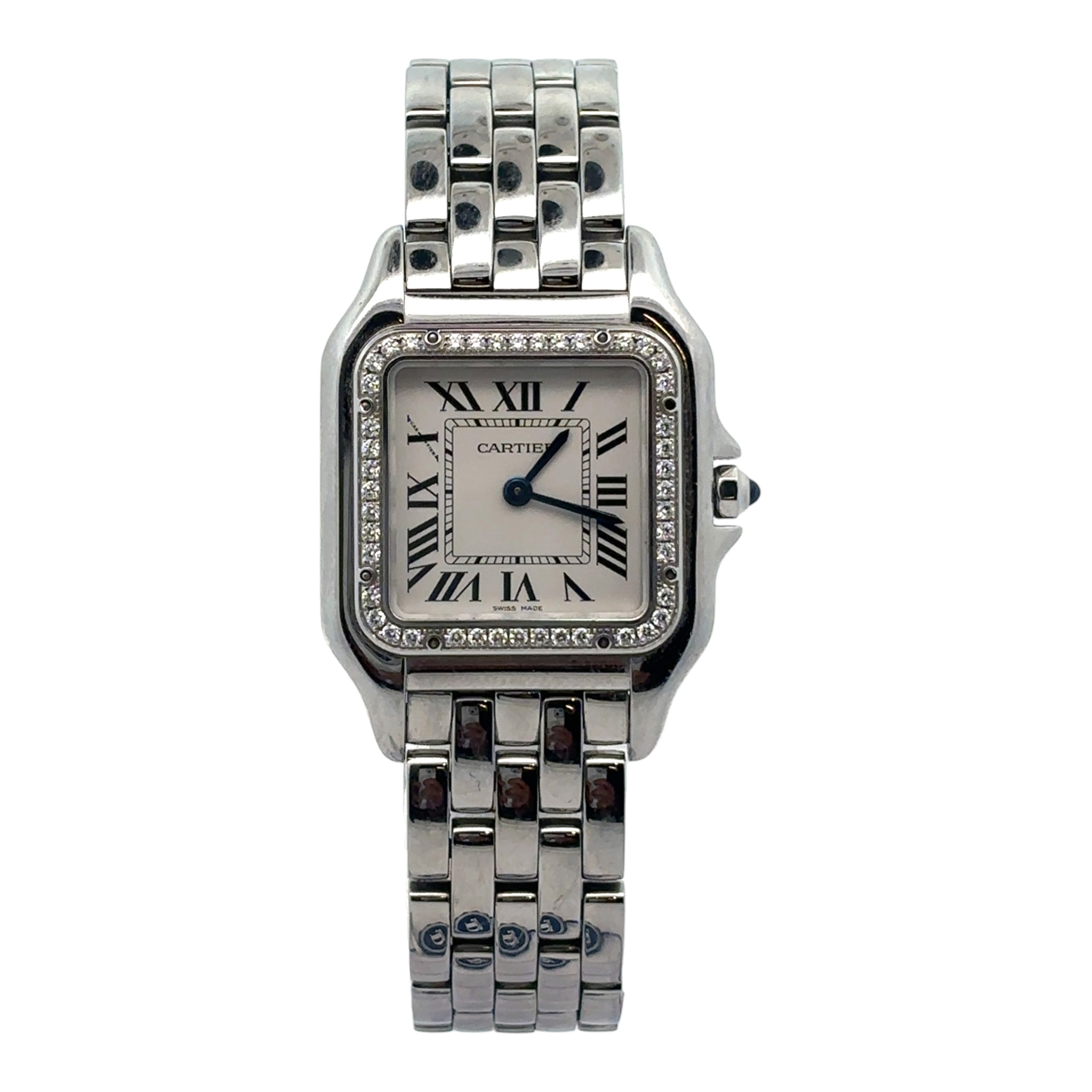 Cartier Panthère W4PN0018  Steel & Diamond Bezel Ladies Quartz Watch - Card
