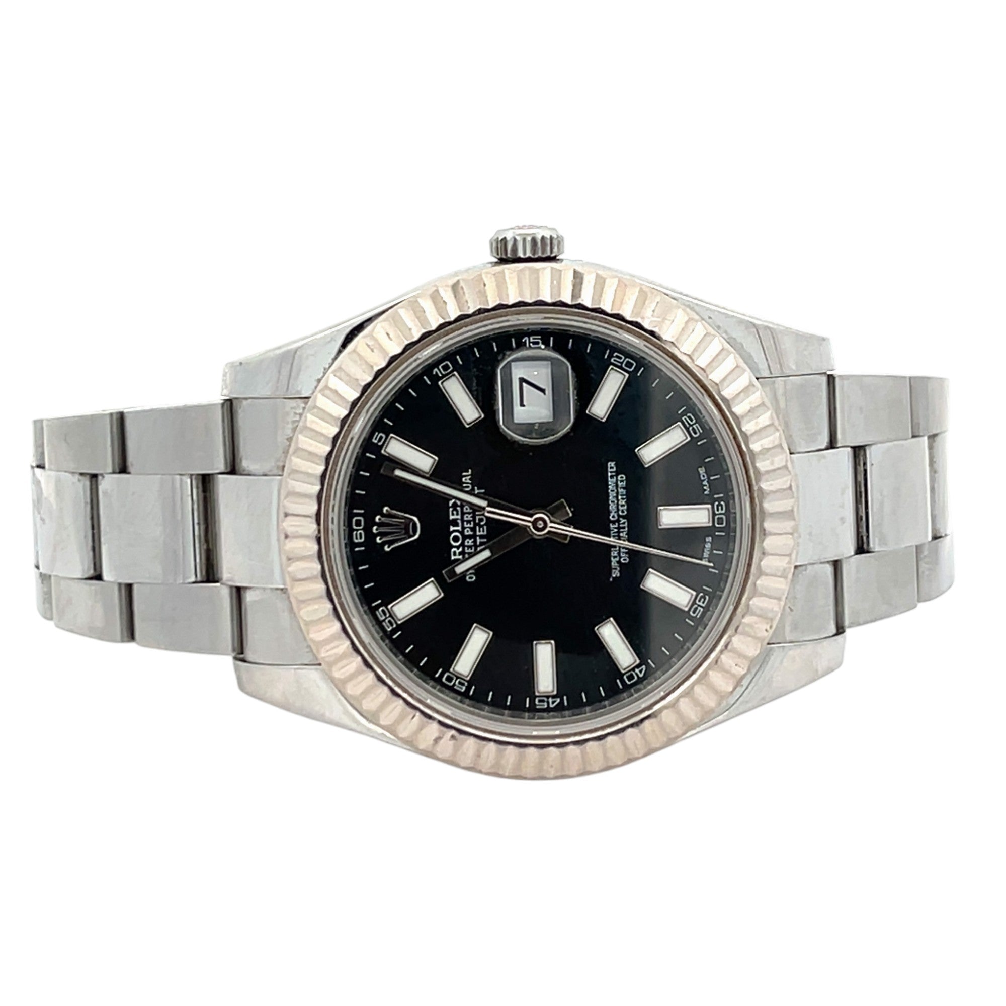 Rolex 41mm Datejust II 116334 Steel Black Dial White Index - 2015 Card