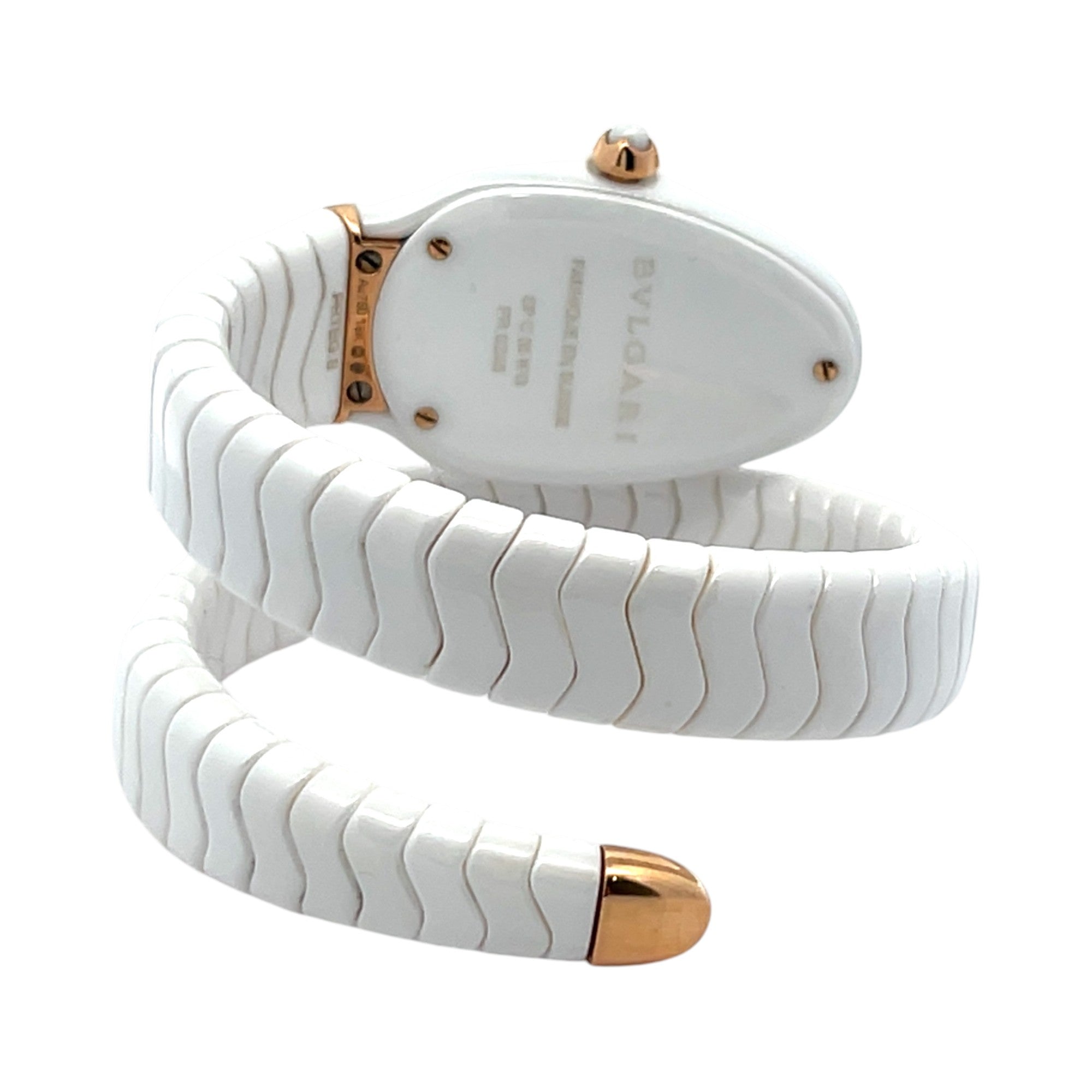 Bulgari 35mm Serpenti Spiga 102613 Ladies Ceramic and Rose Gold - 2021 Card
