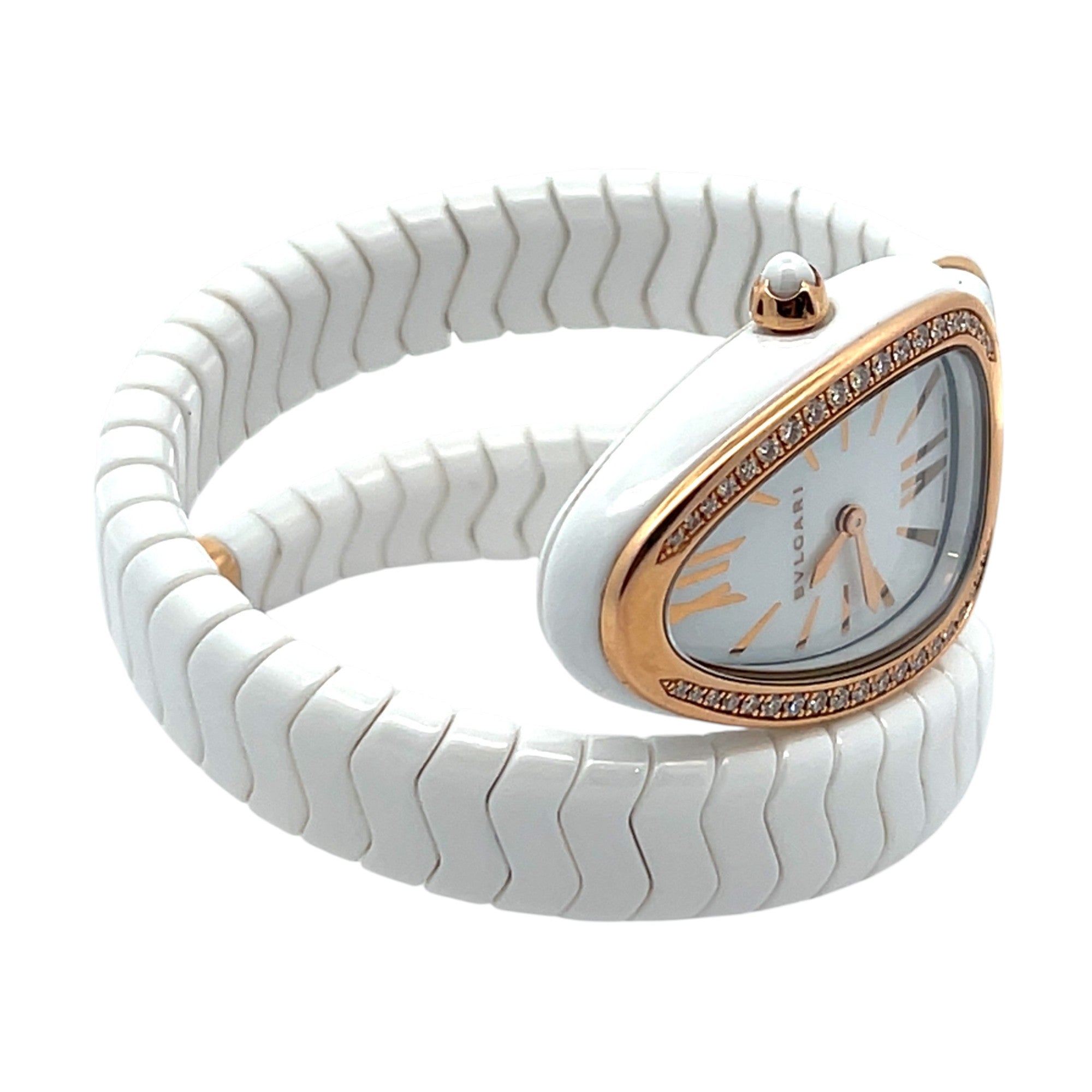 Bulgari 35mm Serpenti Spiga 102613 Ladies Ceramic and Rose Gold - 2021 Card