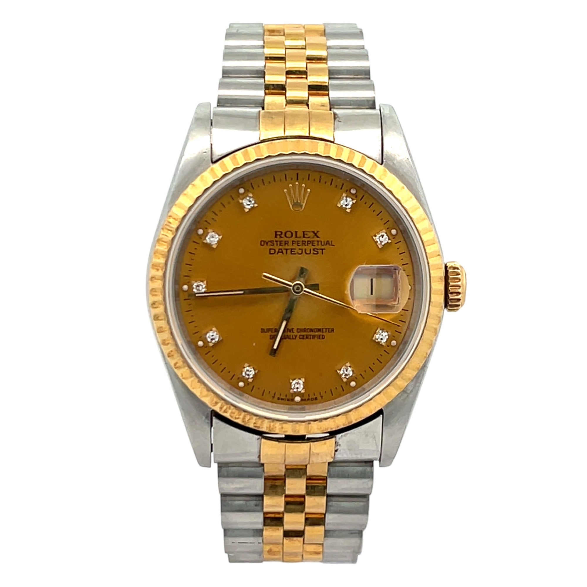 Rolex 36mm Datejust 16233 Champagne Diamond Dial - 1993 Papers