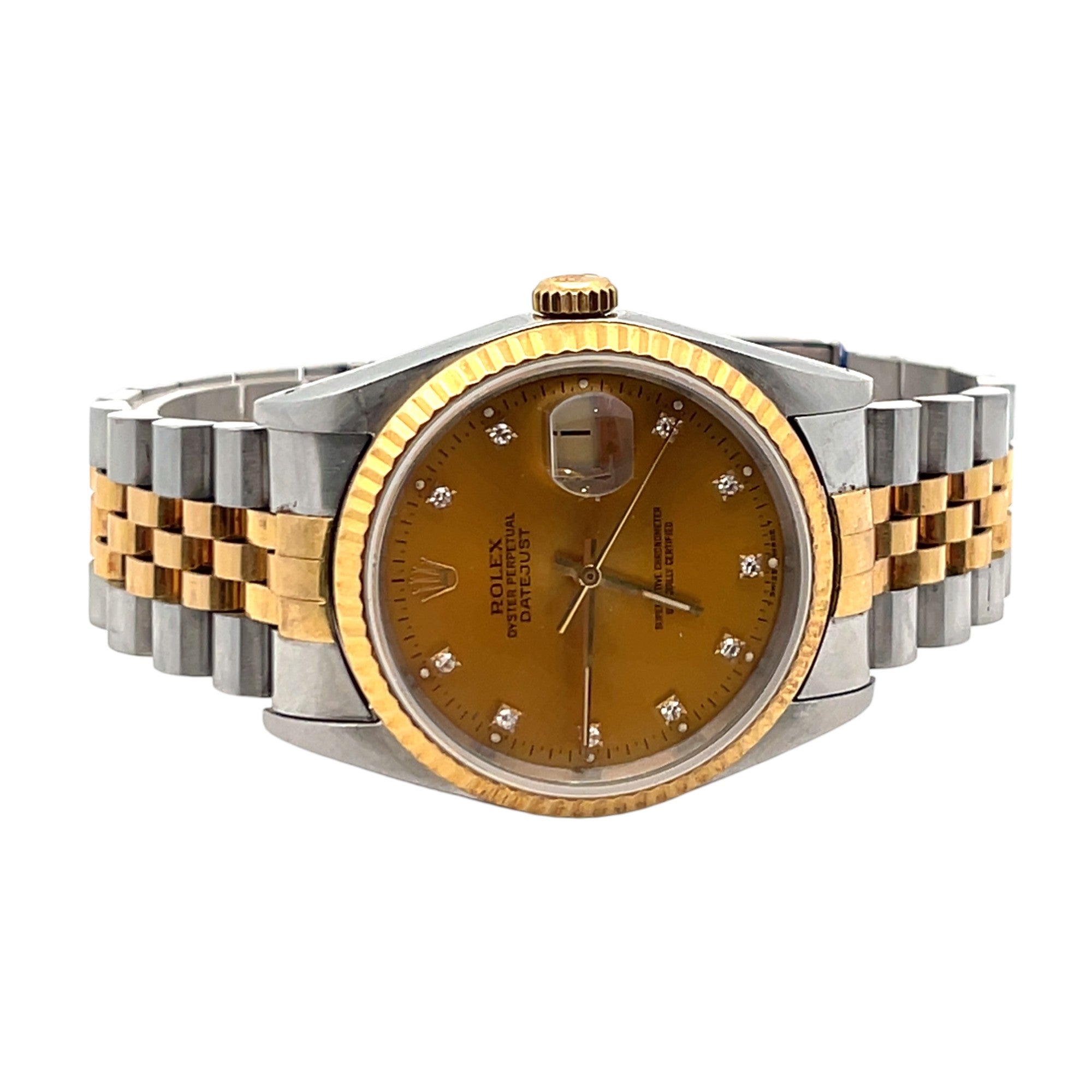 Rolex 36mm Datejust 16233 Champagne Diamond Dial - 1993 Papers