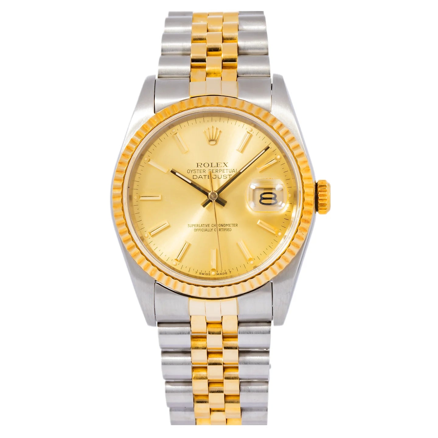 Rolex 36mm Datejust 16233 Champagne Index Dial - 1992 Papers