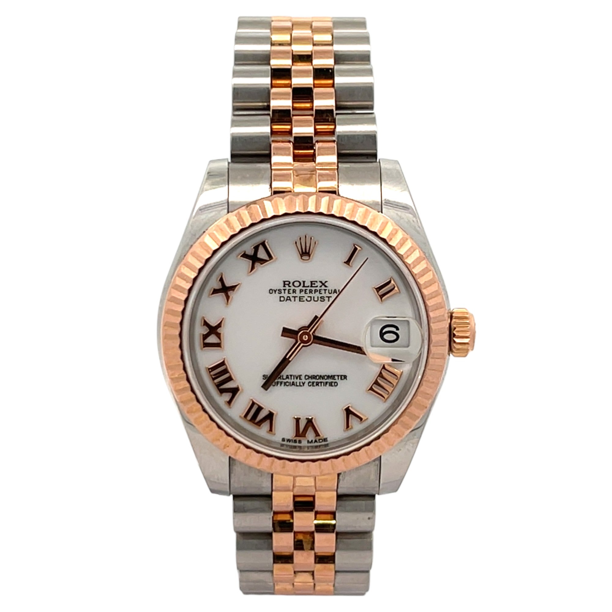 Rolex 31mm Datejust 178271 White Roman Numeral Dial Jubilee - 2016 Card