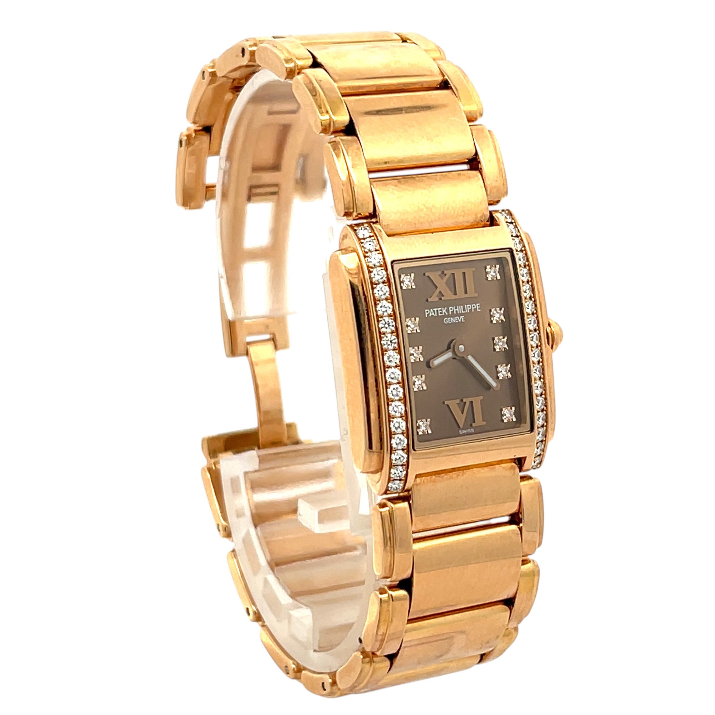 Patek Philippe 22mm x 27mm Twenty-4 18KRG Diamond Dial & Bezel 4908/11R - 2013