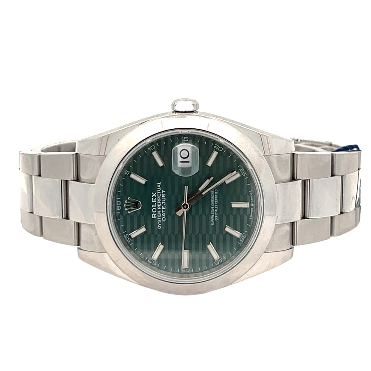 Rolex 41mm Datejust Steel Green Motif Dial Oyster Smooth 126300 - 2023 Card