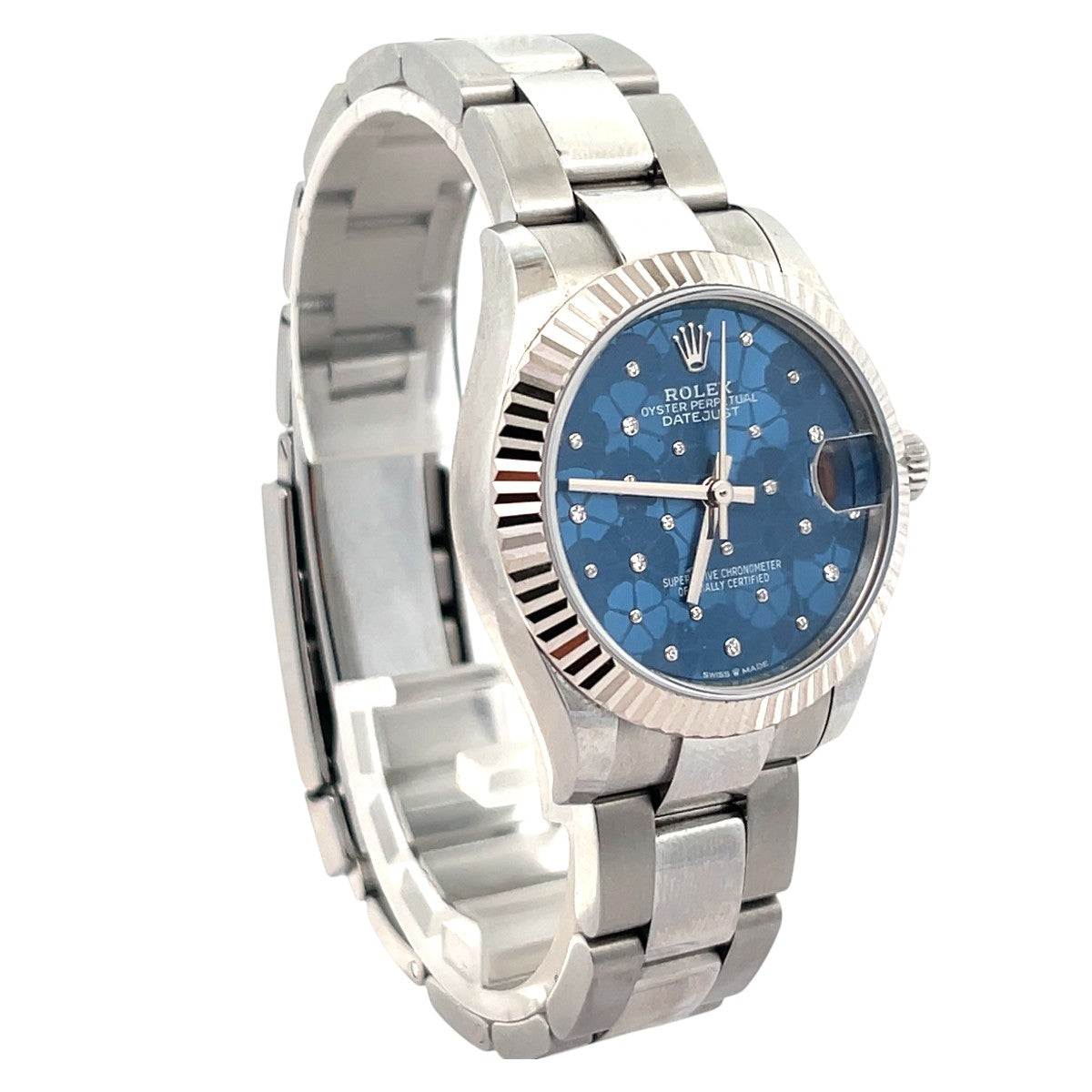 Rolex 31mm Datejust Azuro Floral Fluted Oyster 278274 - 2024 Card