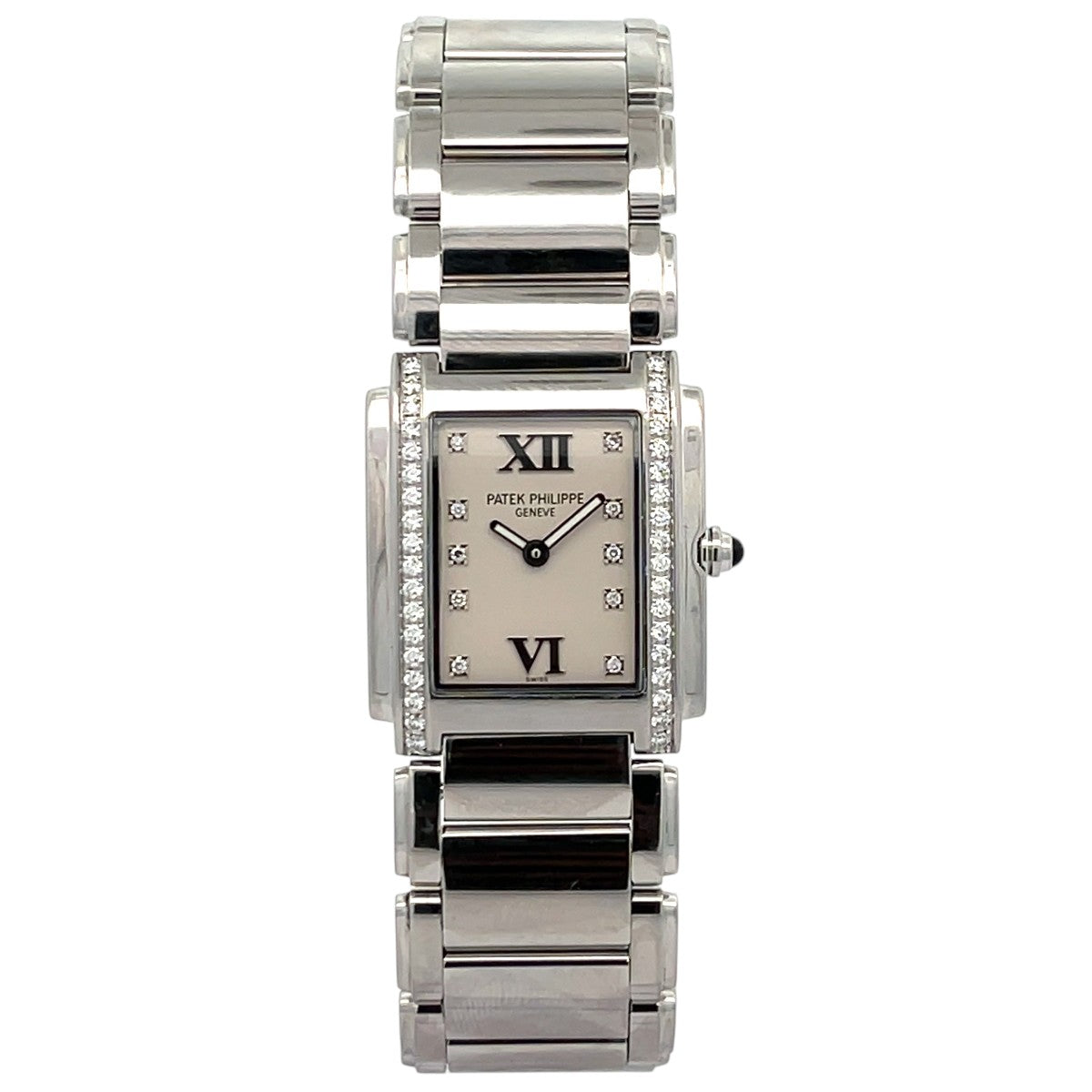 Patek Philippe 25mm x 30mm Twenty-4 White Diamond Steel 4910/10A-001 - No Papers