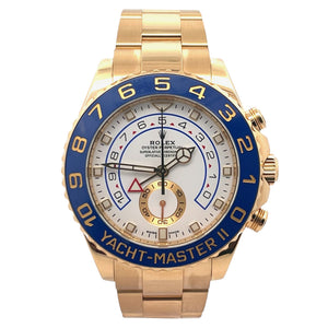 Rolex Yacht-Master II 44mm 116688 White Index Dial YG Bezel with a Blue Ceramic
