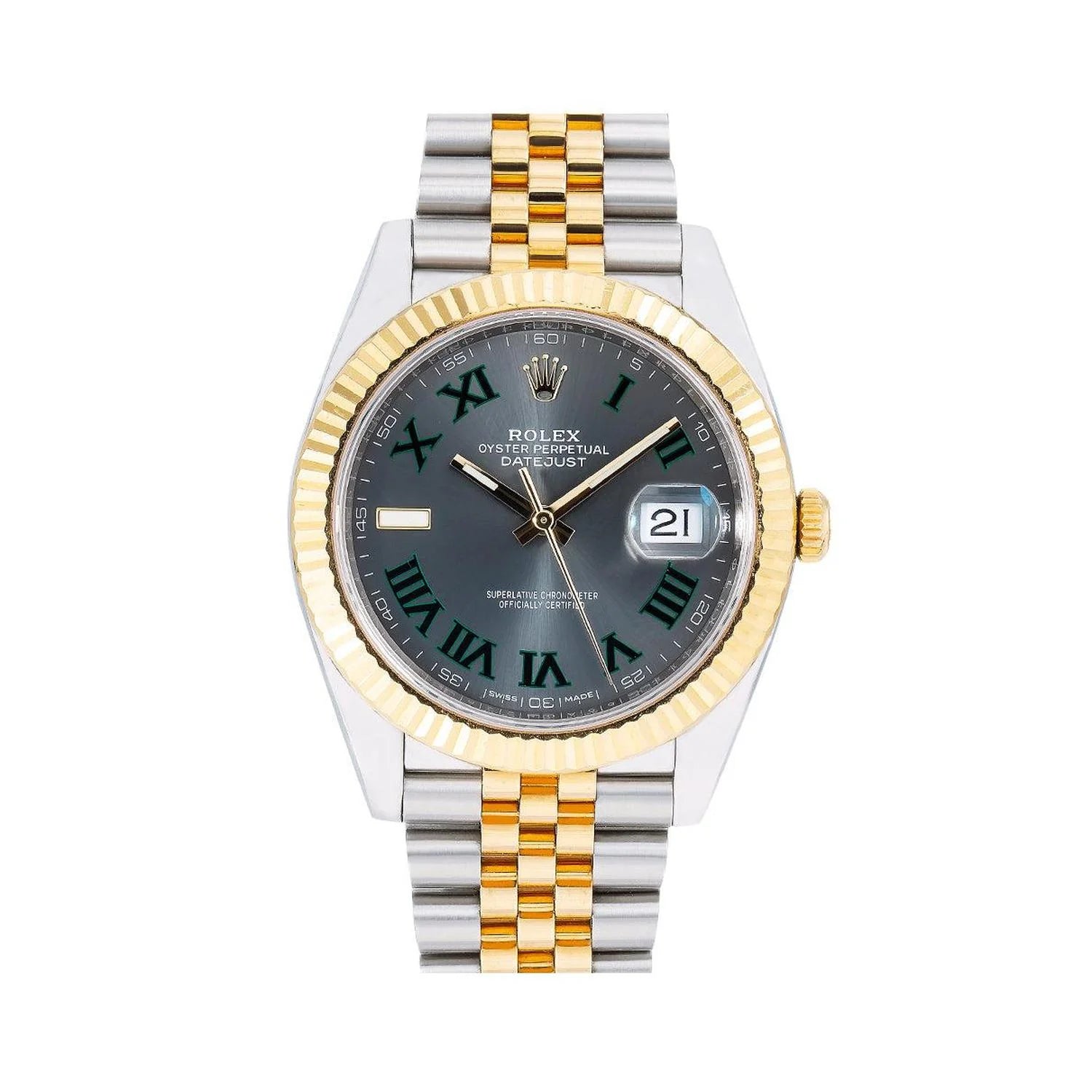 Rolex Datejust 41 Steel Yellow Gold 126333 Wimbledon Dial Mens Watch