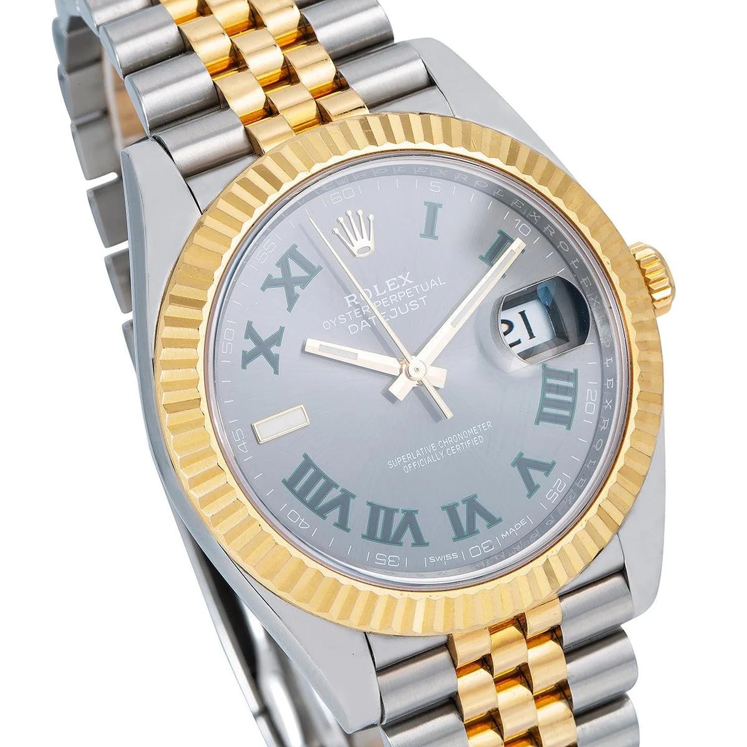 Rolex Datejust 41 Steel Yellow Gold 126333 Wimbledon Dial Mens Watch