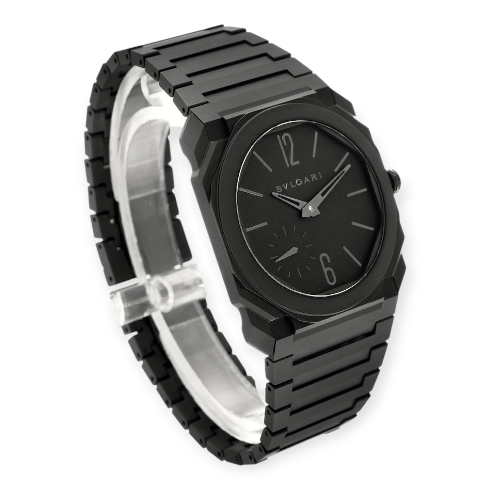 Bvlgari Octo Finissimo 103077 Black Ceramic Ultra Thin Mens Watch