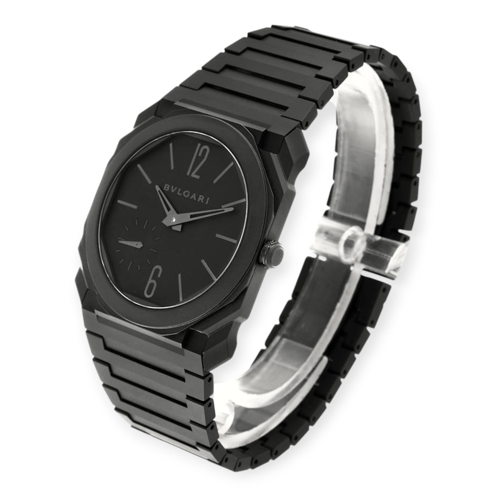 Bvlgari Octo Finissimo 103077 Black Ceramic Ultra Thin Mens Watch