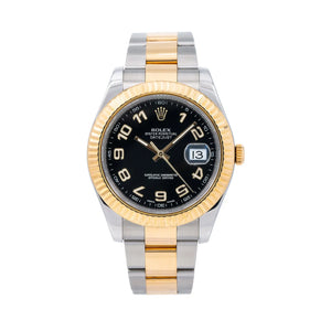 Rolex Datejust 41mm 116333 Black Arabic Dial Fluted Bezel Two-Tone Oyster Bracelet