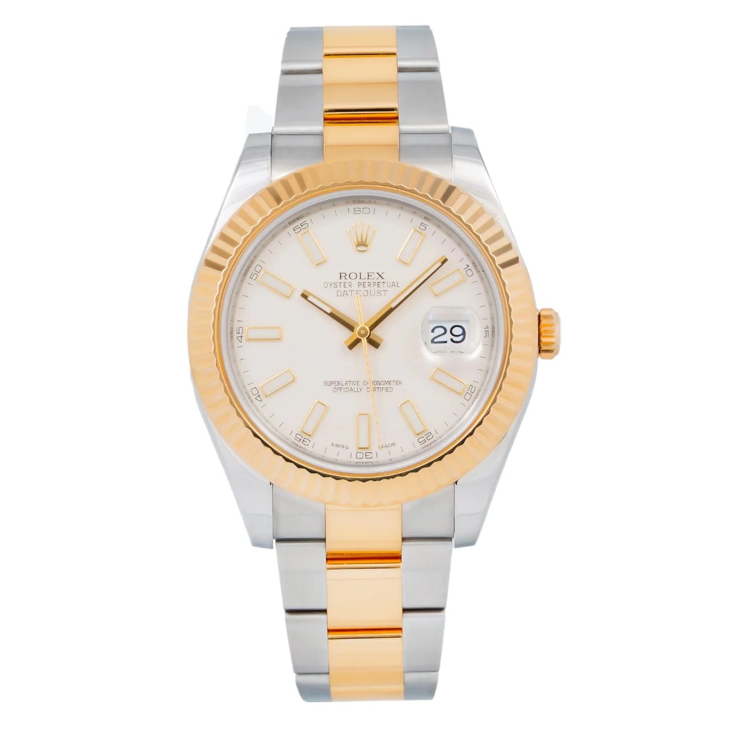 Rolex Datejust 41mm 116333 Ivory Stick Dial Two-Tone Oyster Bracelet