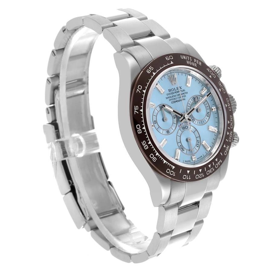 Rolex Daytona Ice Blue Diamond Dial Platinum Chronograph Watch 116506