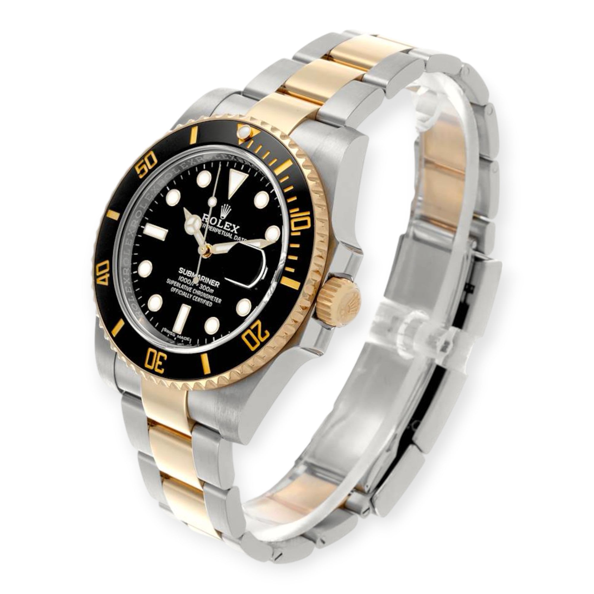 Rolex Submariner 40MM Two Tone Watch Blue Ceramic Bezel Blue Dial 116613LN