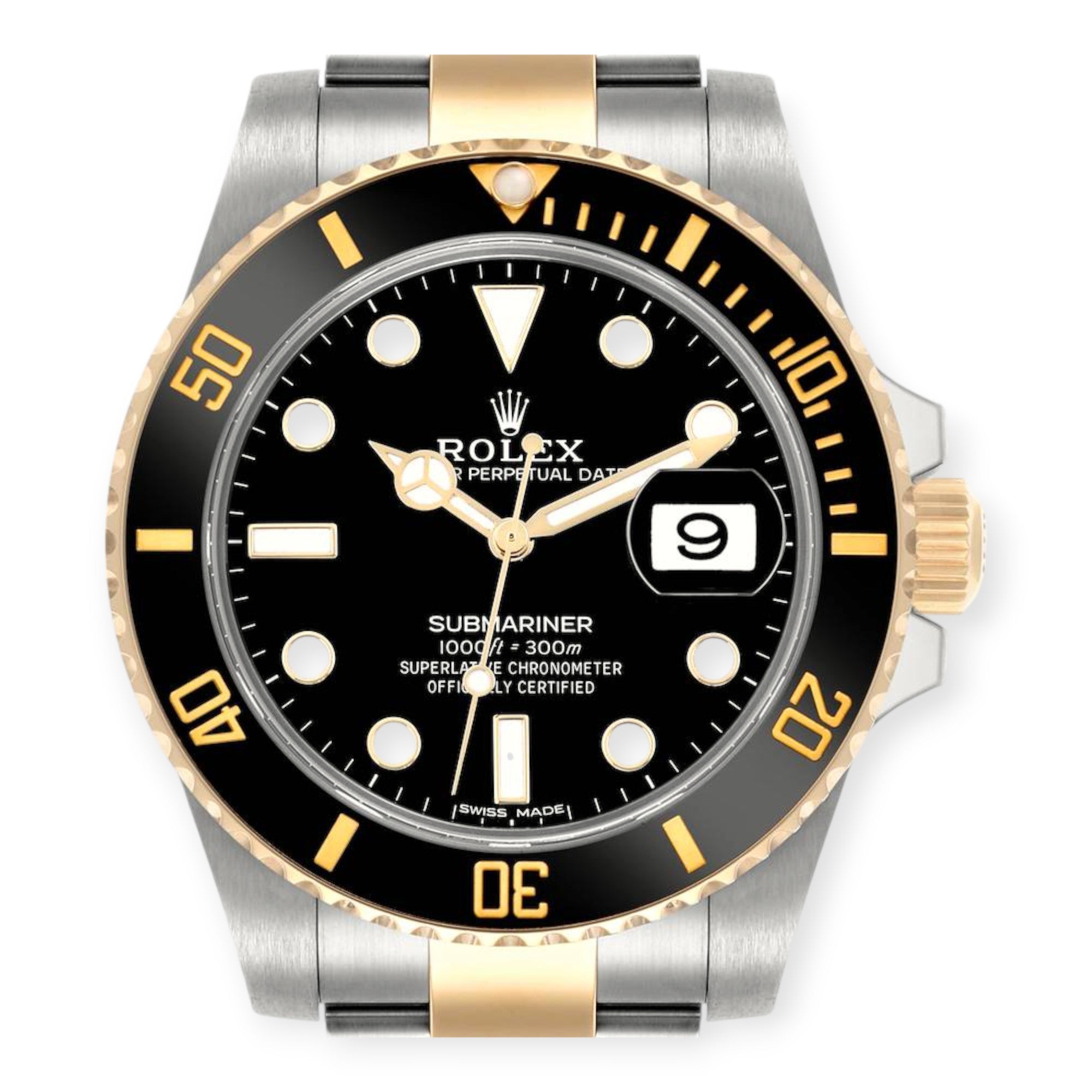 Rolex Submariner 40MM Two Tone Watch Blue Ceramic Bezel Blue Dial 116613LN