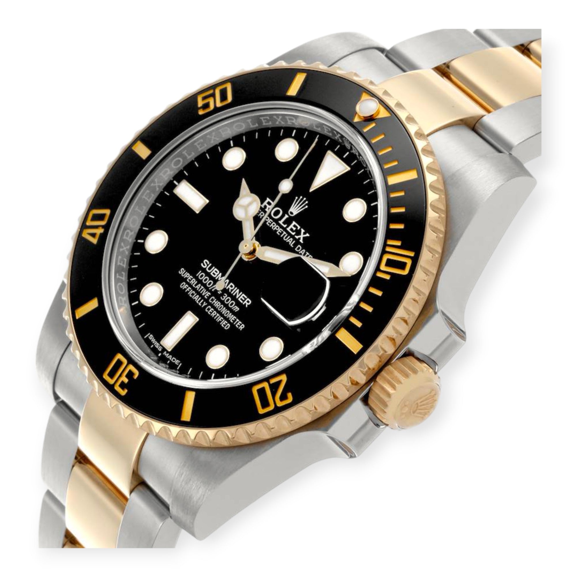 Rolex Submariner 40MM Two Tone Watch Blue Ceramic Bezel Blue Dial 116613LN