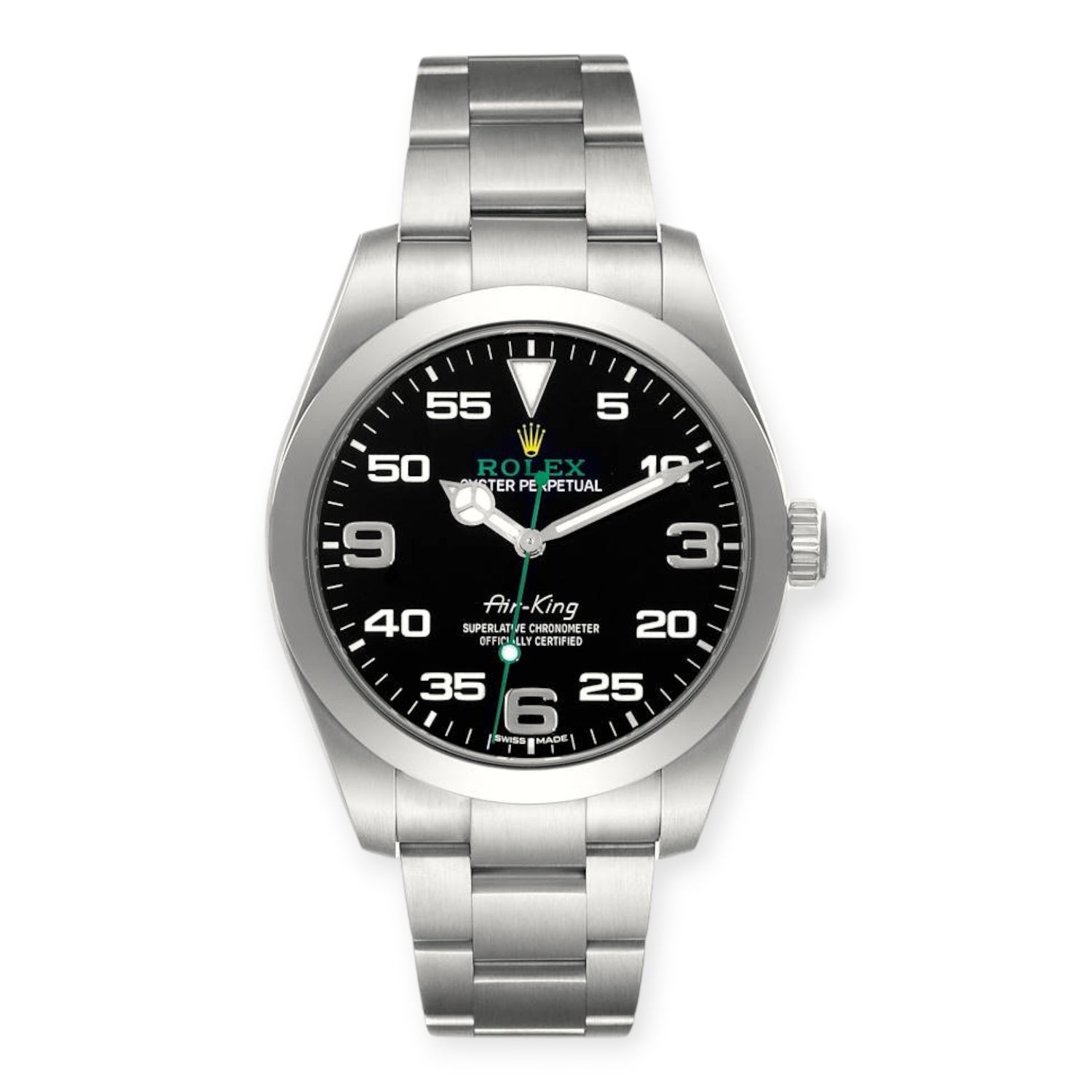Rolex Oyster Perpetual Air King 116900 Green Hand Steel Mens Watch-Rolex-JD Watches NY