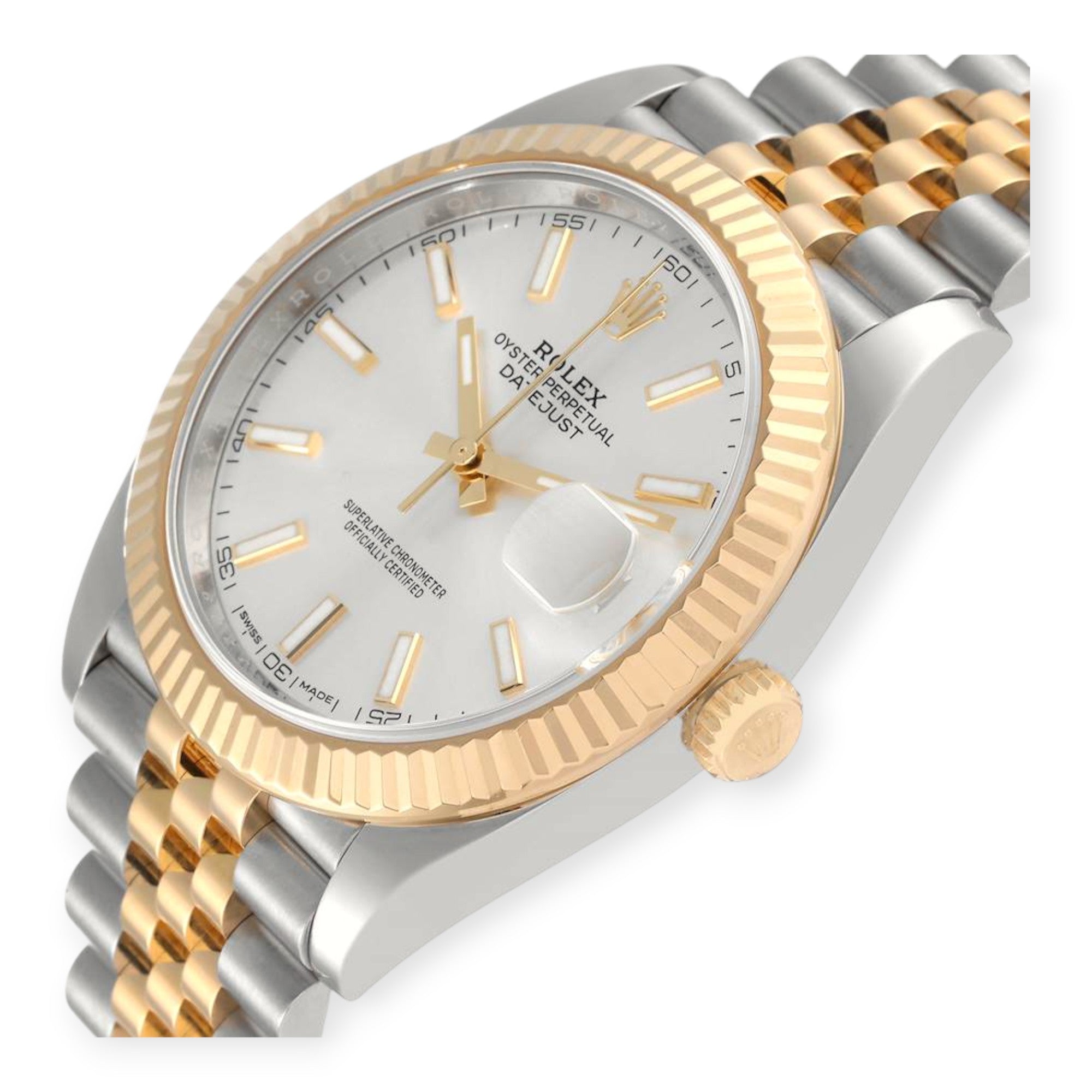 Rolex Datejust 41 Steel Yellow Gold 126333 Silver Dial Mens Watch
