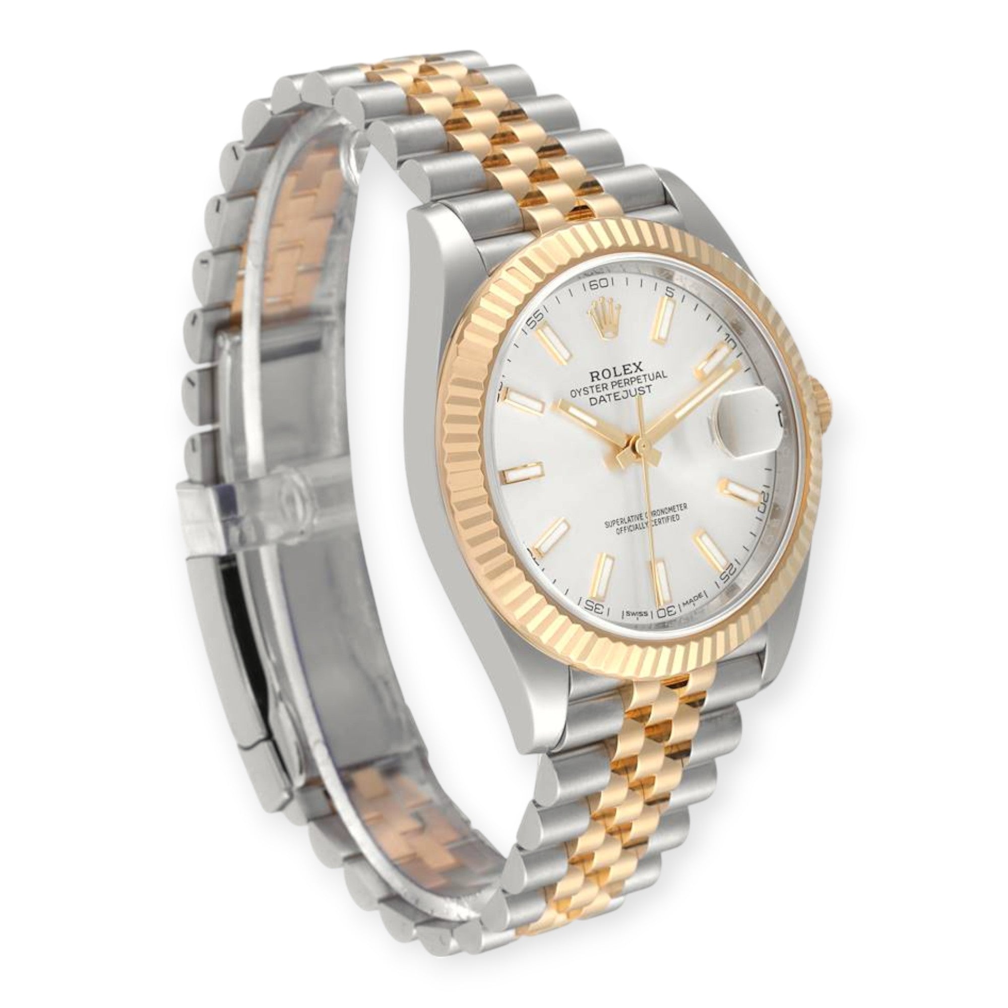 Rolex Datejust 41 Steel Yellow Gold 126333 Silver Dial Mens Watch