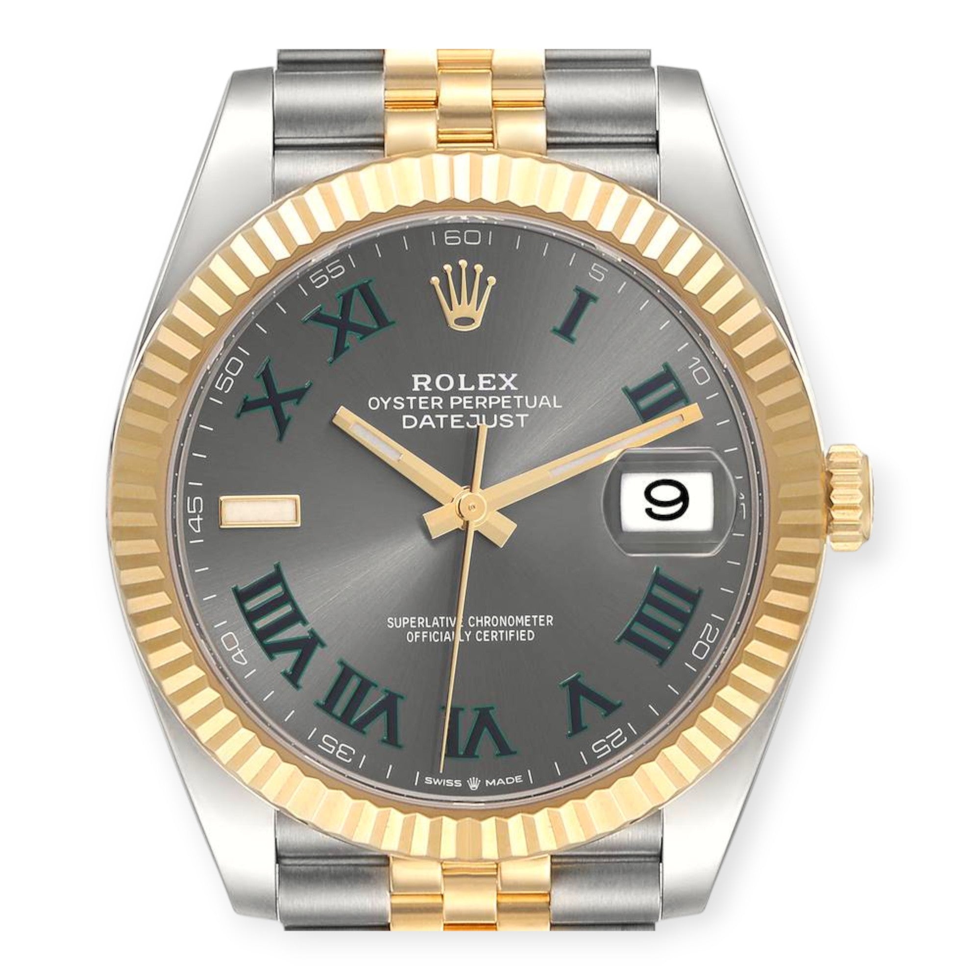 Rolex Datejust 41 Steel Yellow Gold 126333 Wimbledon Dial Mens Watch