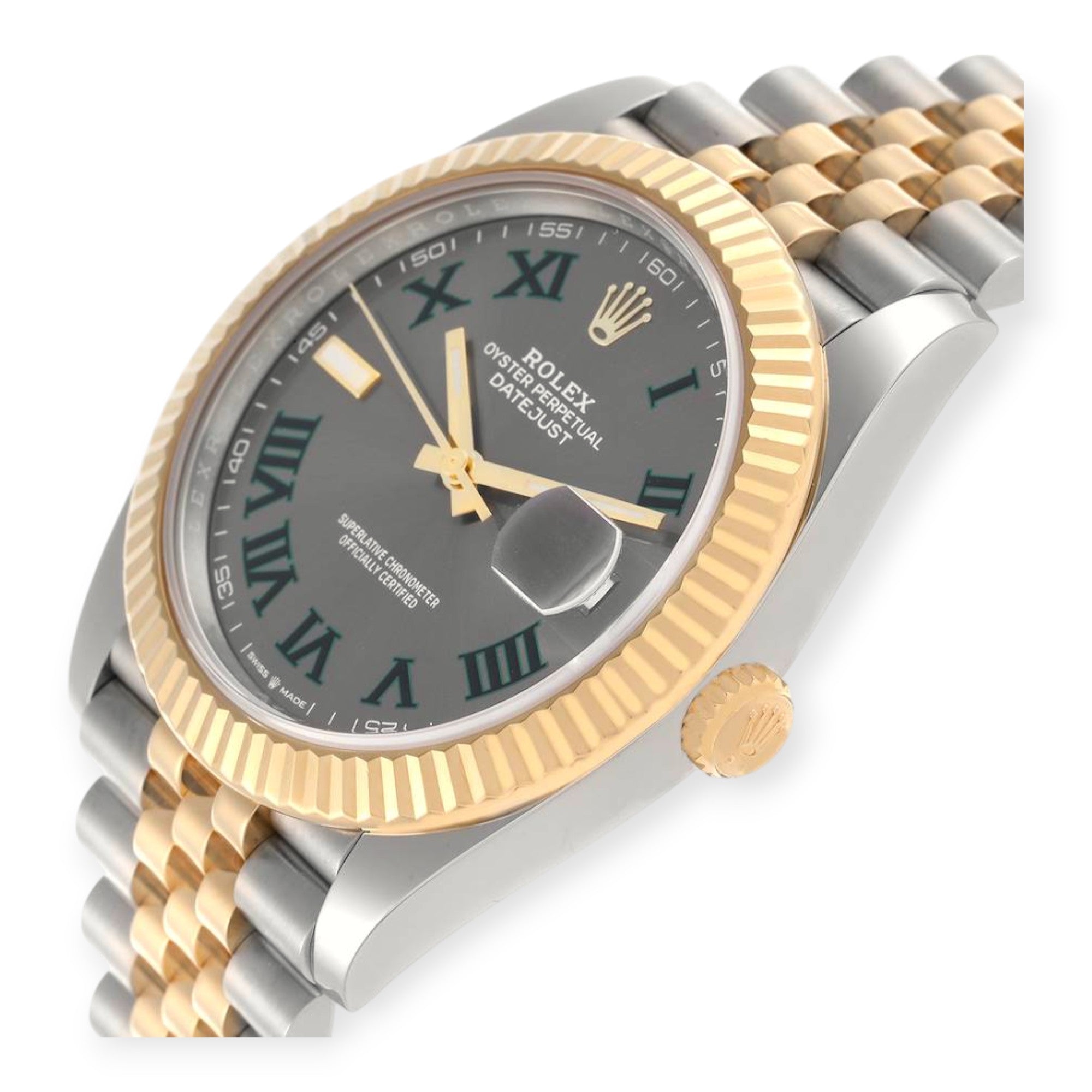 Rolex Datejust 41 Steel Yellow Gold 126333 Wimbledon Dial Mens Watch