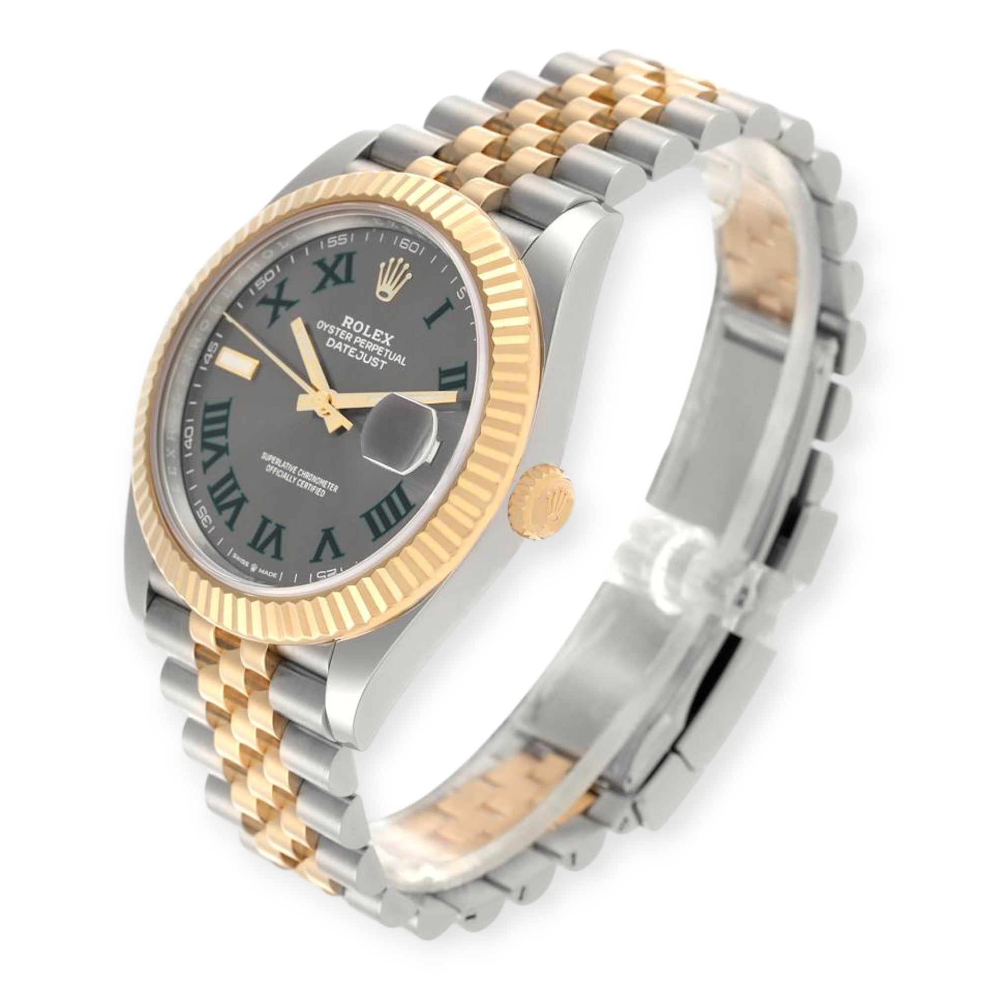 Rolex Datejust 41 Steel Yellow Gold 126333 Wimbledon Dial Mens Watch