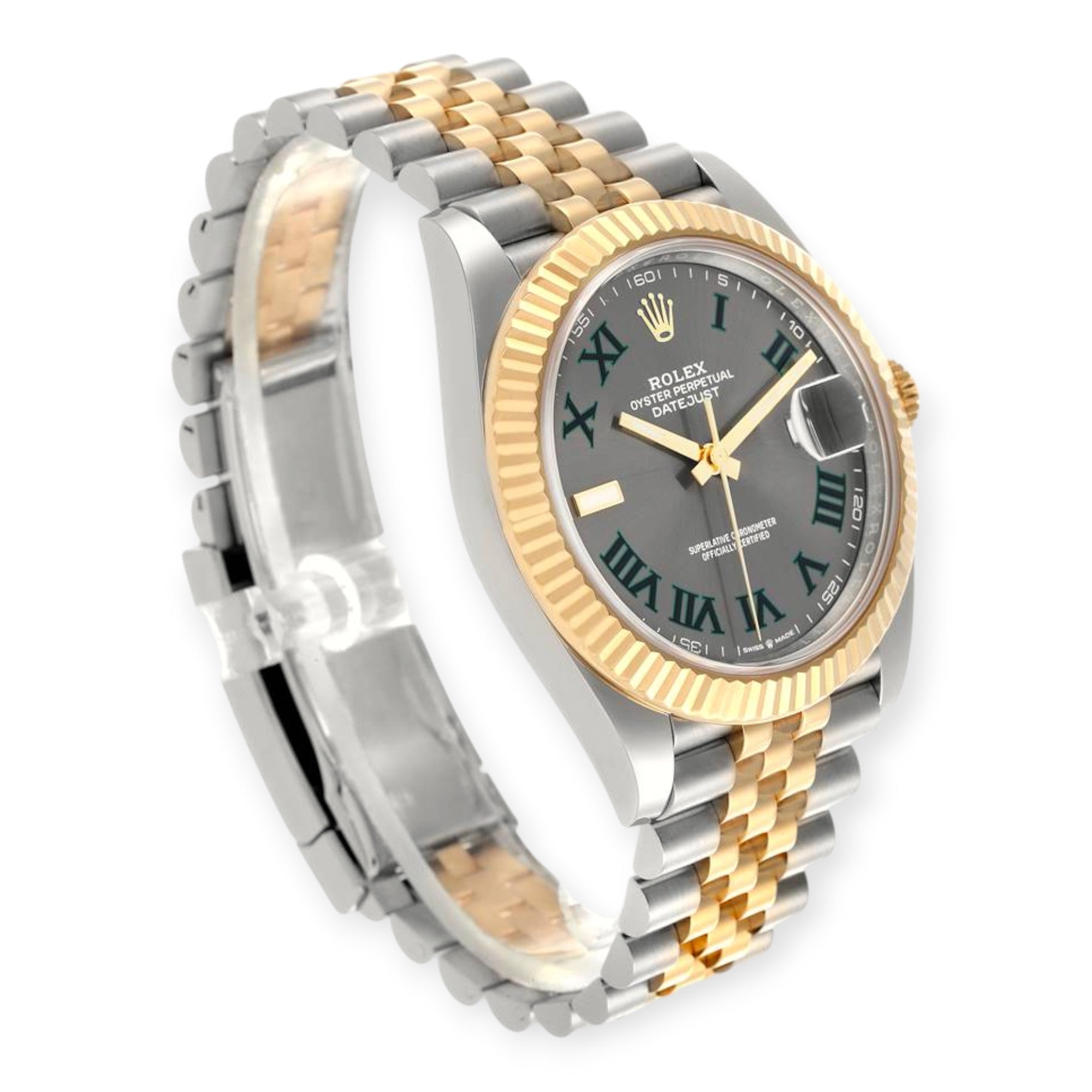 Rolex Datejust 41 Steel Yellow Gold 126333 Wimbledon Dial Mens Watch