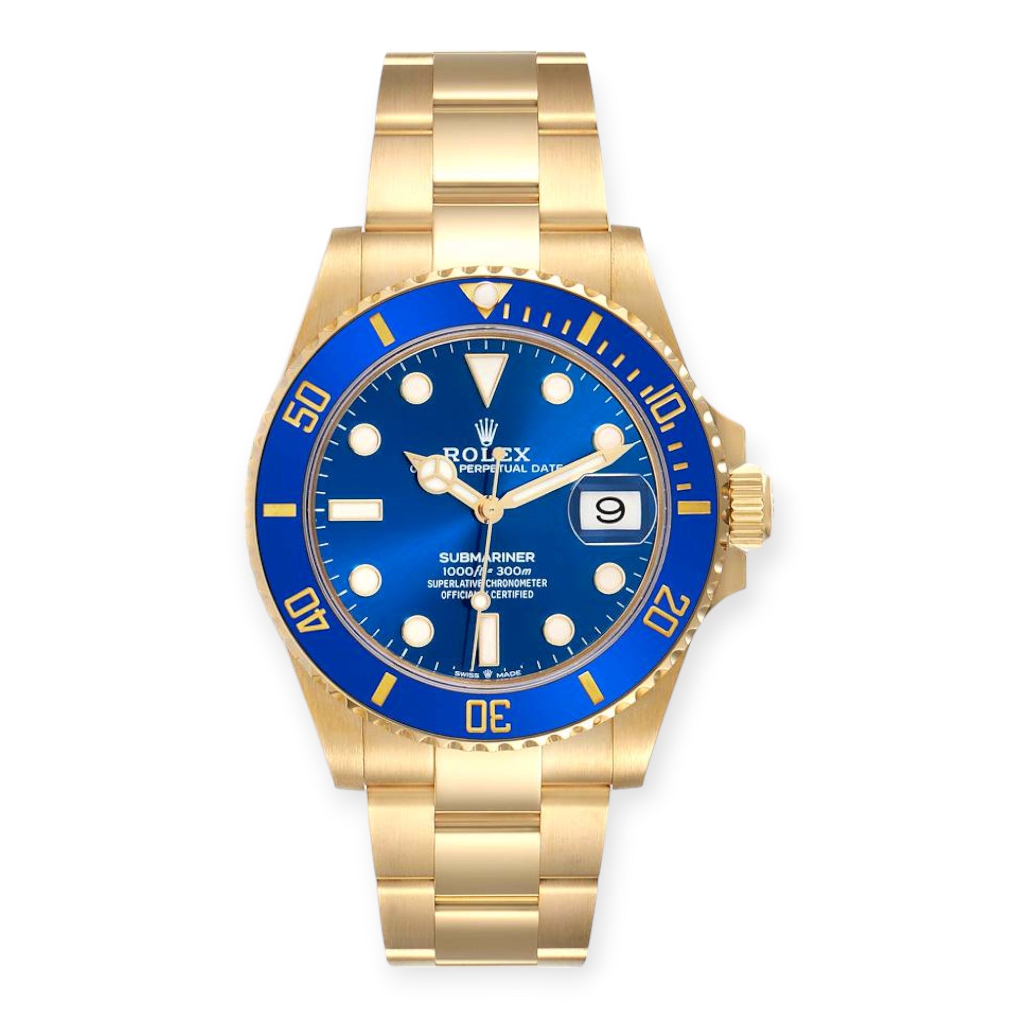 Rolex Submariner 126618 Yellow Gold Blue Dial Bezel Mens Watch