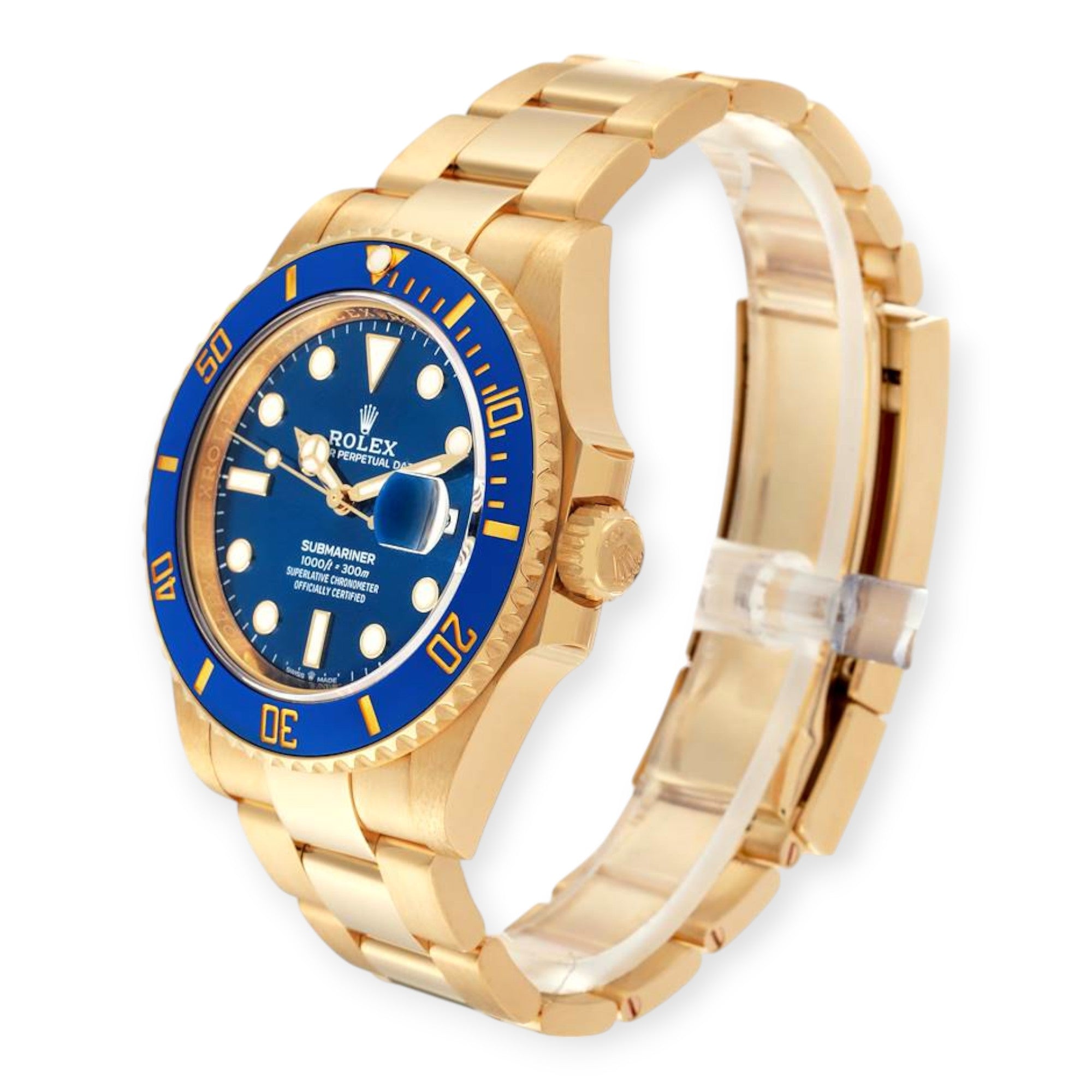 Rolex Submariner 126618 Yellow Gold Blue Dial Bezel Mens Watch