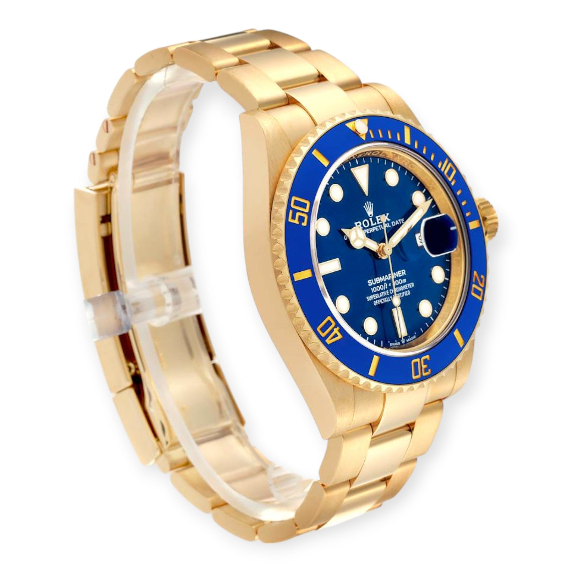 Rolex Submariner 126618 Yellow Gold Blue Dial Bezel Mens Watch