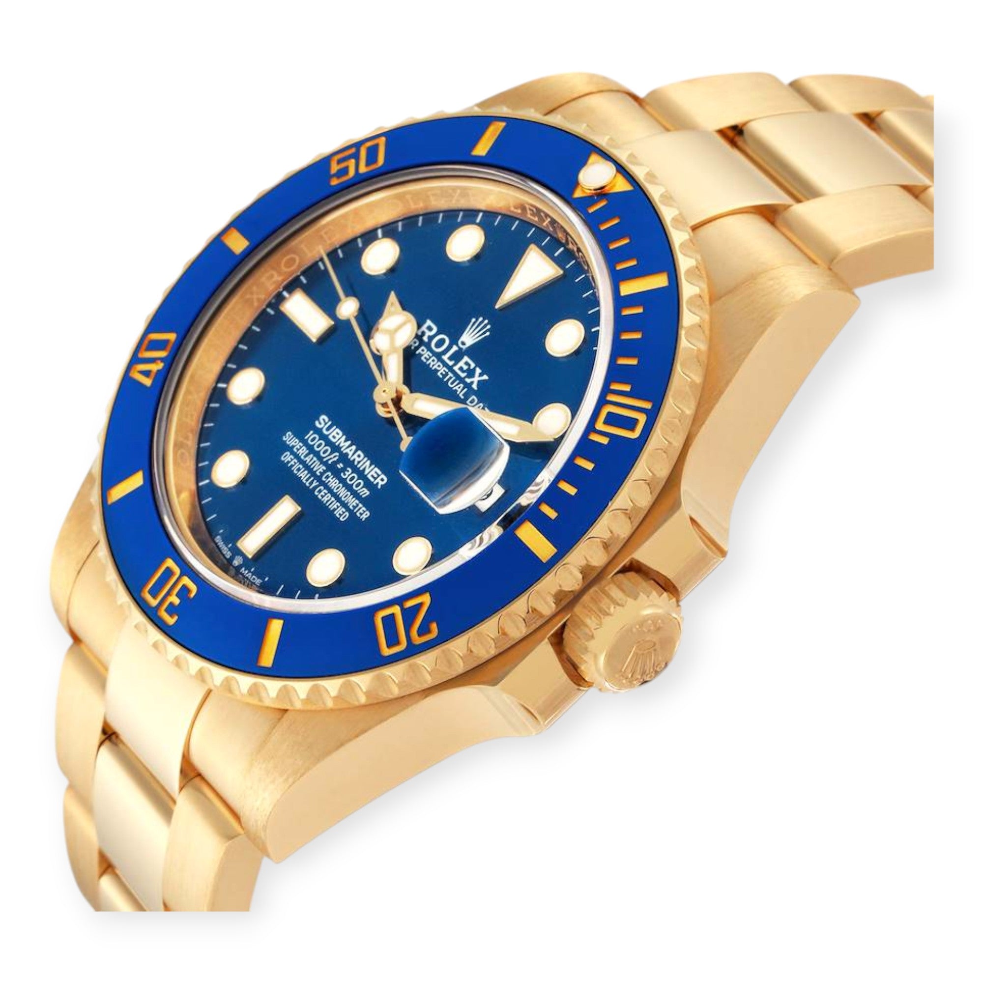 Rolex Submariner 126618 Yellow Gold Blue Dial Bezel Mens Watch