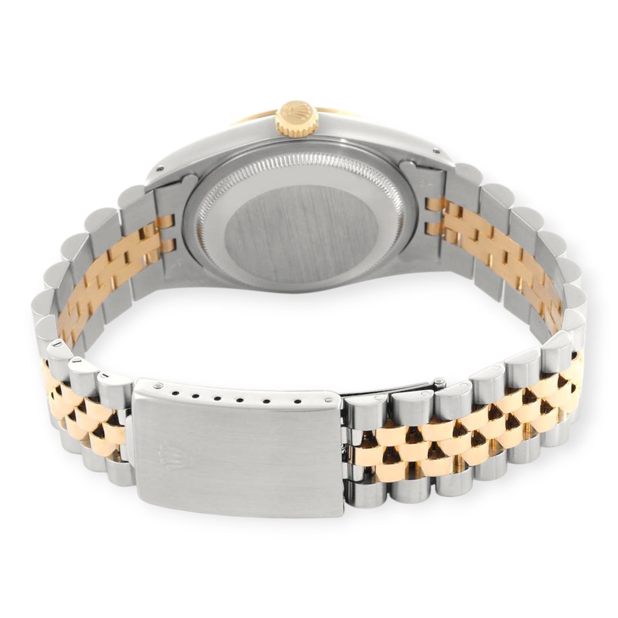 Rolex Datejust 36mm 16233  Steel Yellow Gold White Diamond Dial Mens Watch