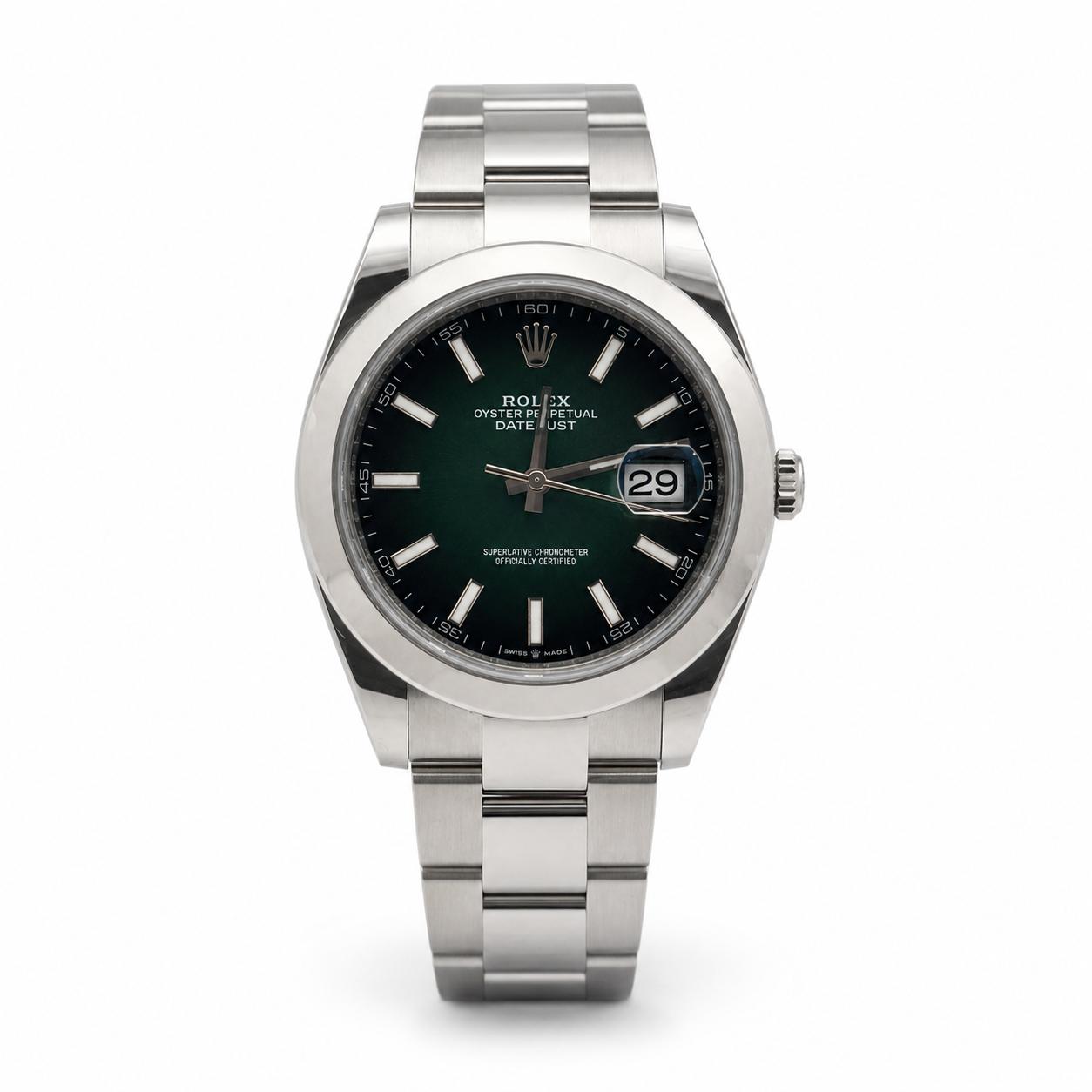 Rolex 41mm Oyster Perpetual 126300 Ombre Green Dial Oyster Bracelet - 2026 Card