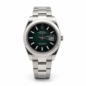 Rolex Oyster Perpetual 41mm 126300 Ombre Green Dial Oyster Bracelet Smooth Bezel