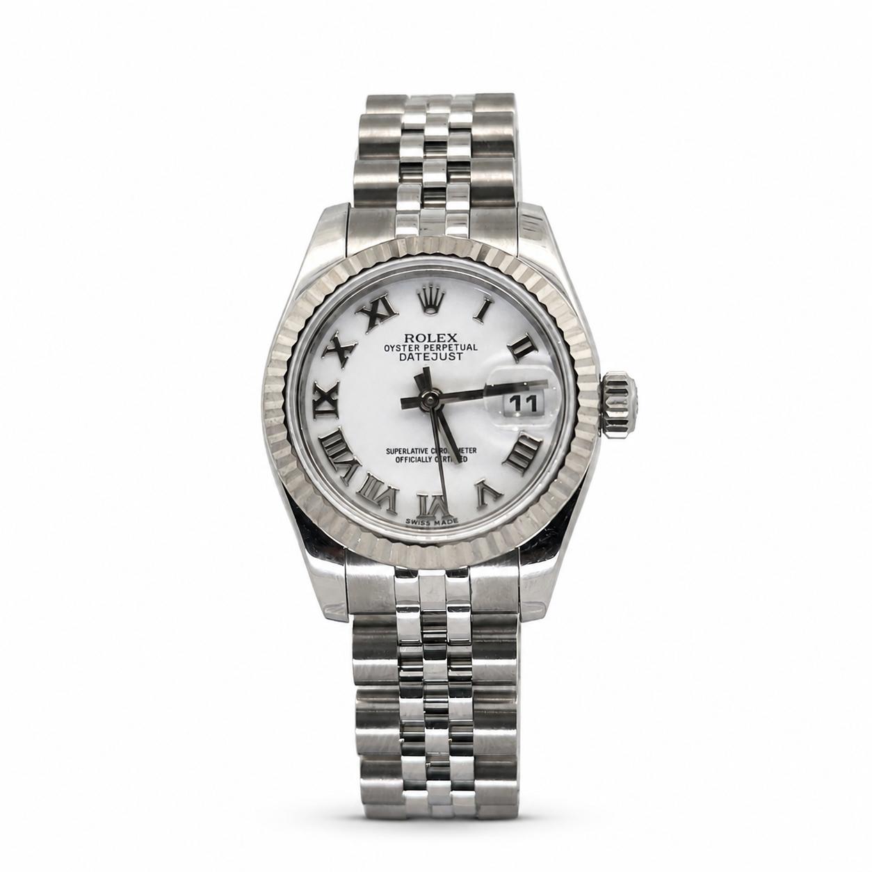 Rolex 26mm Lady-Datejust 179174 White Roman Numeral Dial - 2015 Card