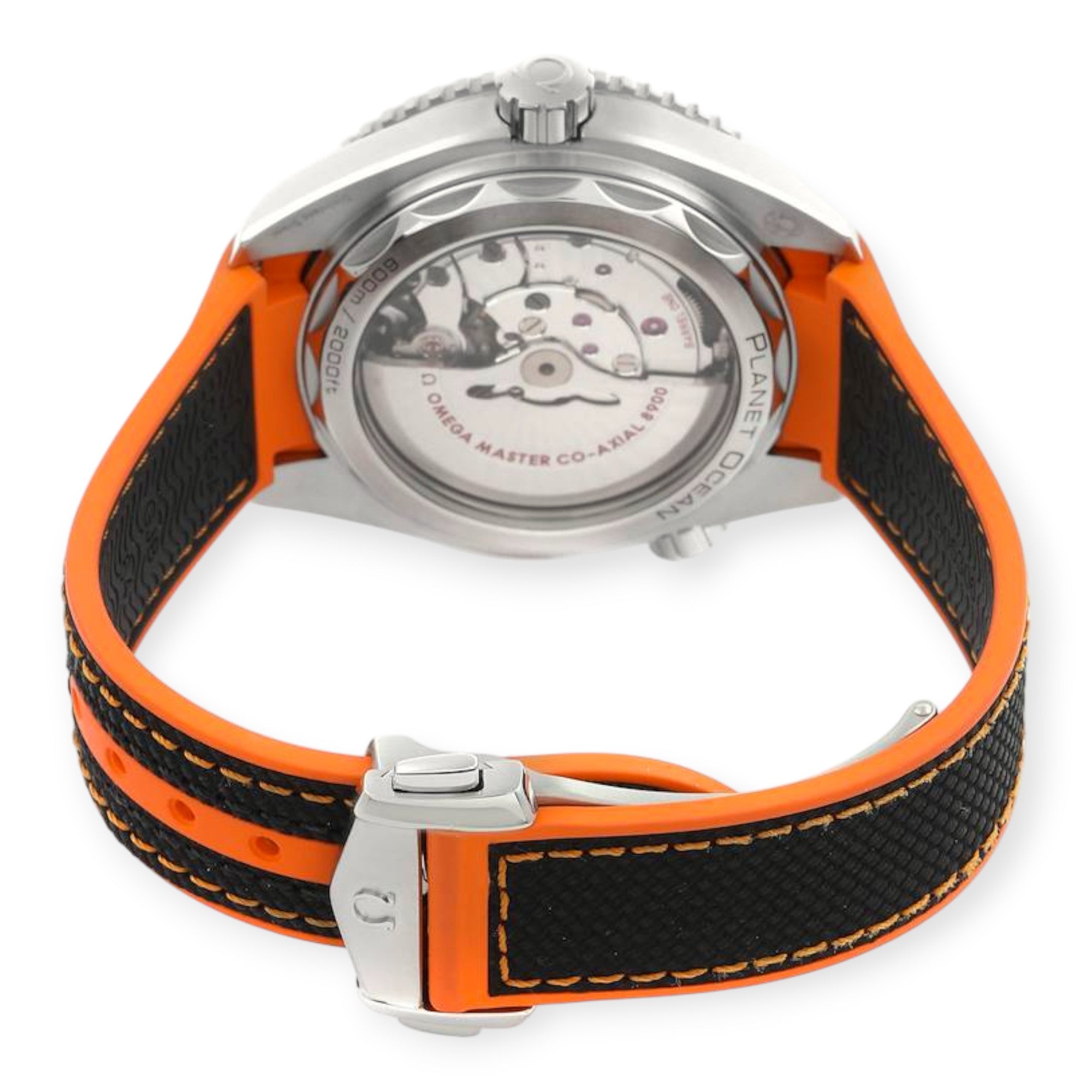 Omega Planet Ocean 215.32.44.21.01.001 Black Orange Bezel Watch