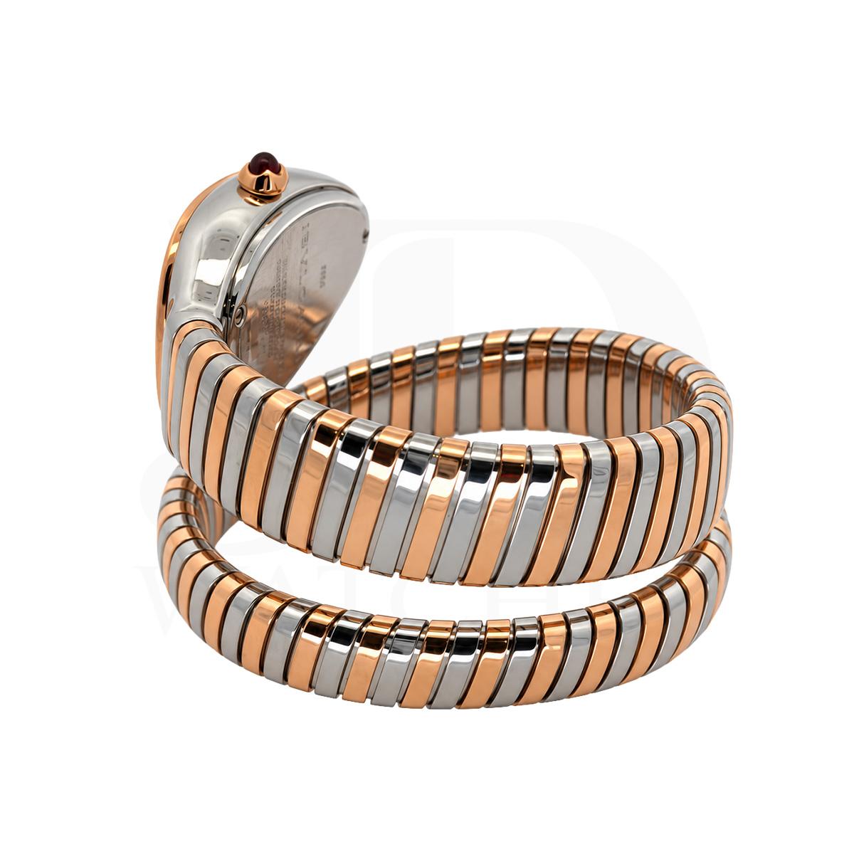 Bulgari 35mm Serpenti Tubogas 102098 SP35 18K RG & SS Diamond Bezel - Naked